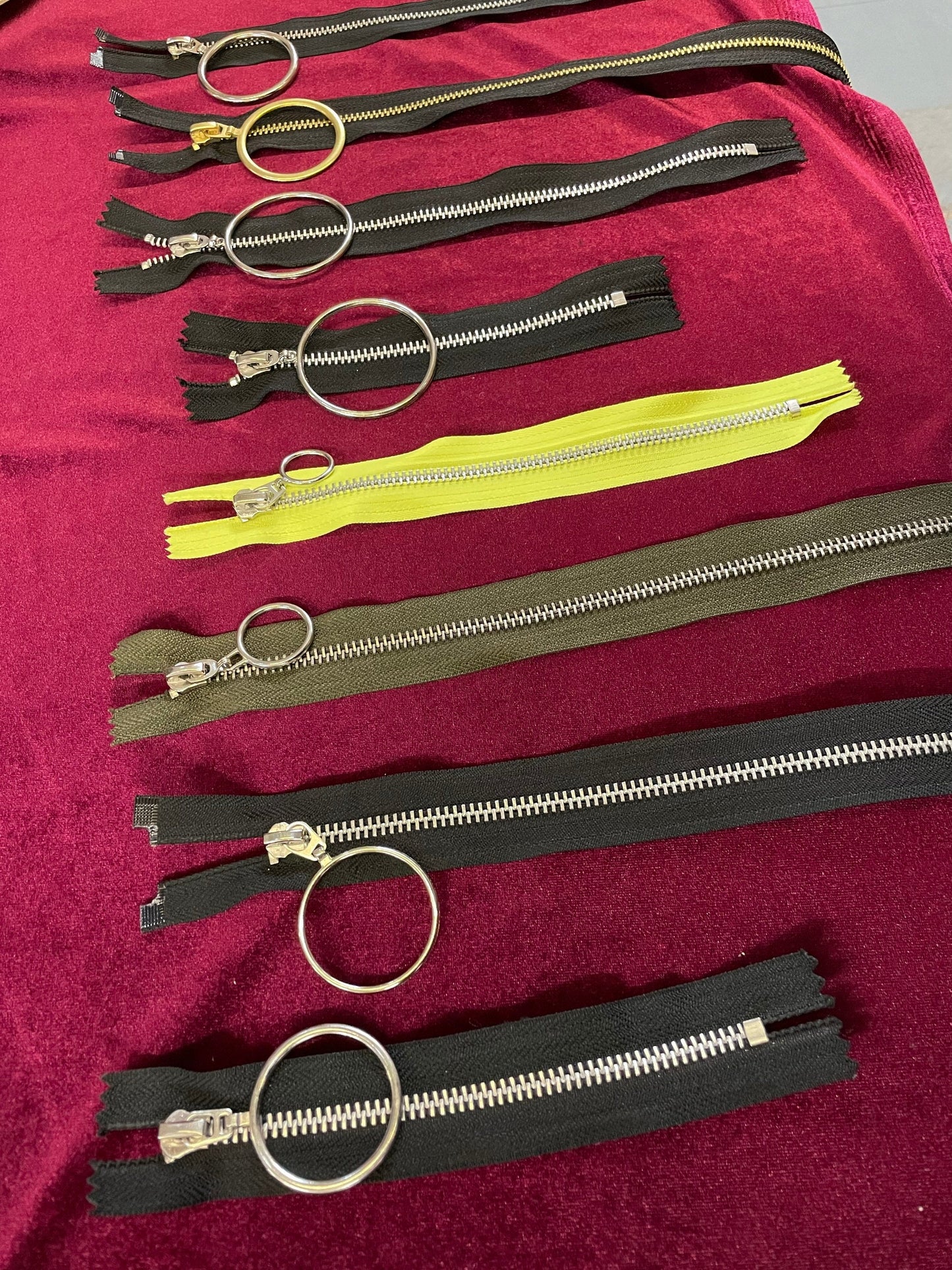 Ring puller zips, open end zips, metal zips, closed end zips, zippers, jacket zip, zips