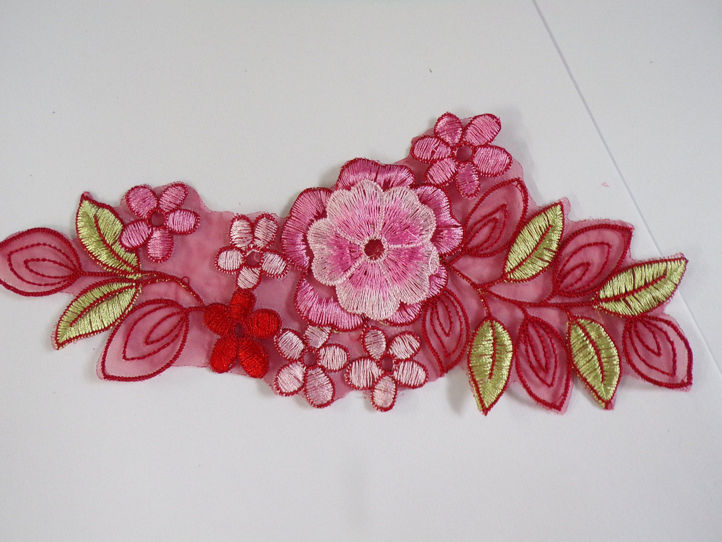 Embroidered Sakura applique, Embroidered Patch, Decorative Patch, Clothing, Bags, Jackets