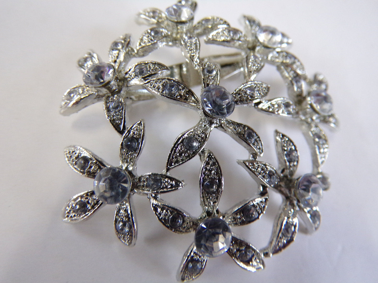 5.5cm Diamante Flower Brooch, Sparkling Round Brooch, Rhinestone Jewel, Multi Purposes brooch, Pin-on Brooch