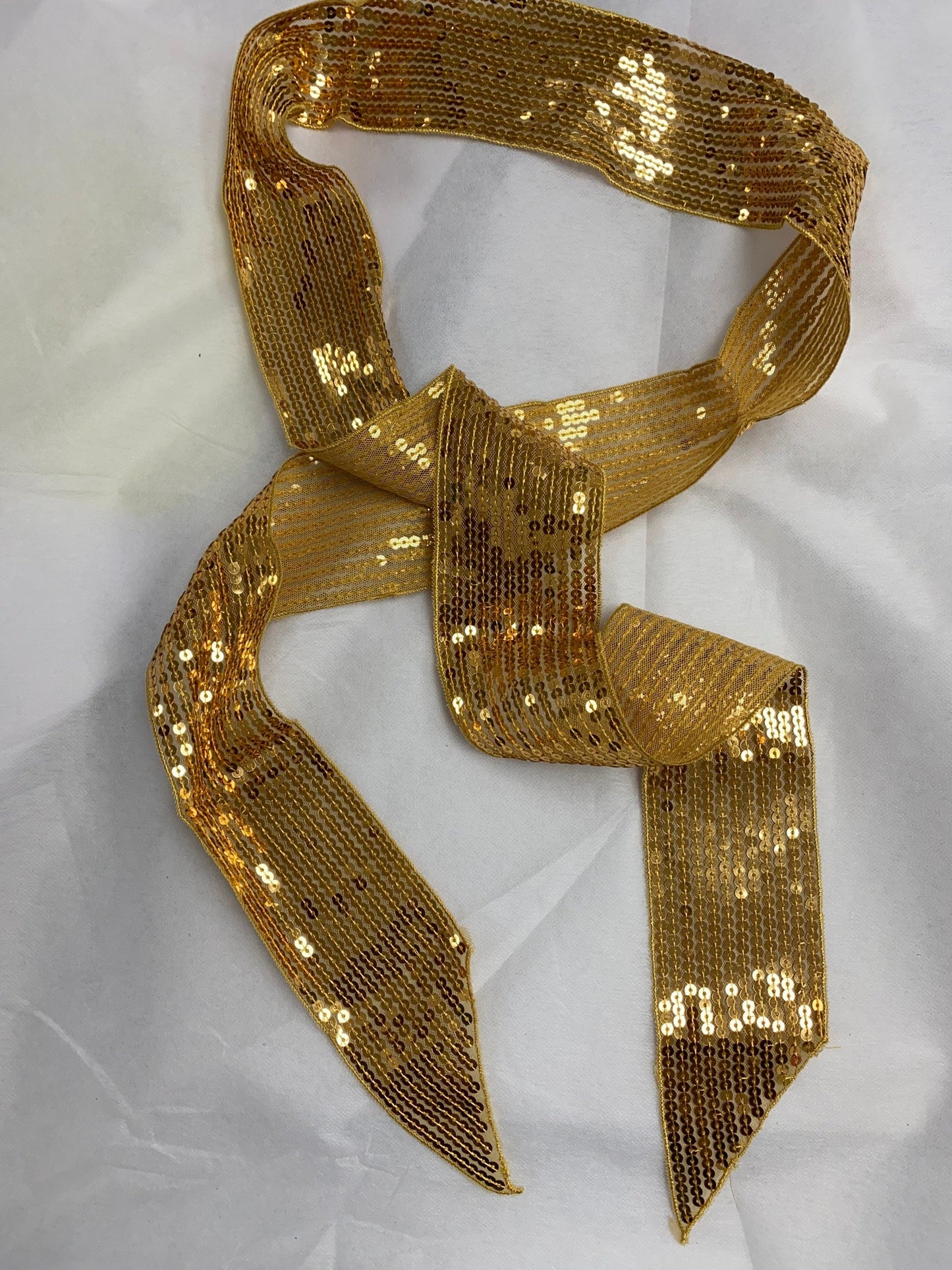 Sequins Trim, Sequins Tie up, Gold