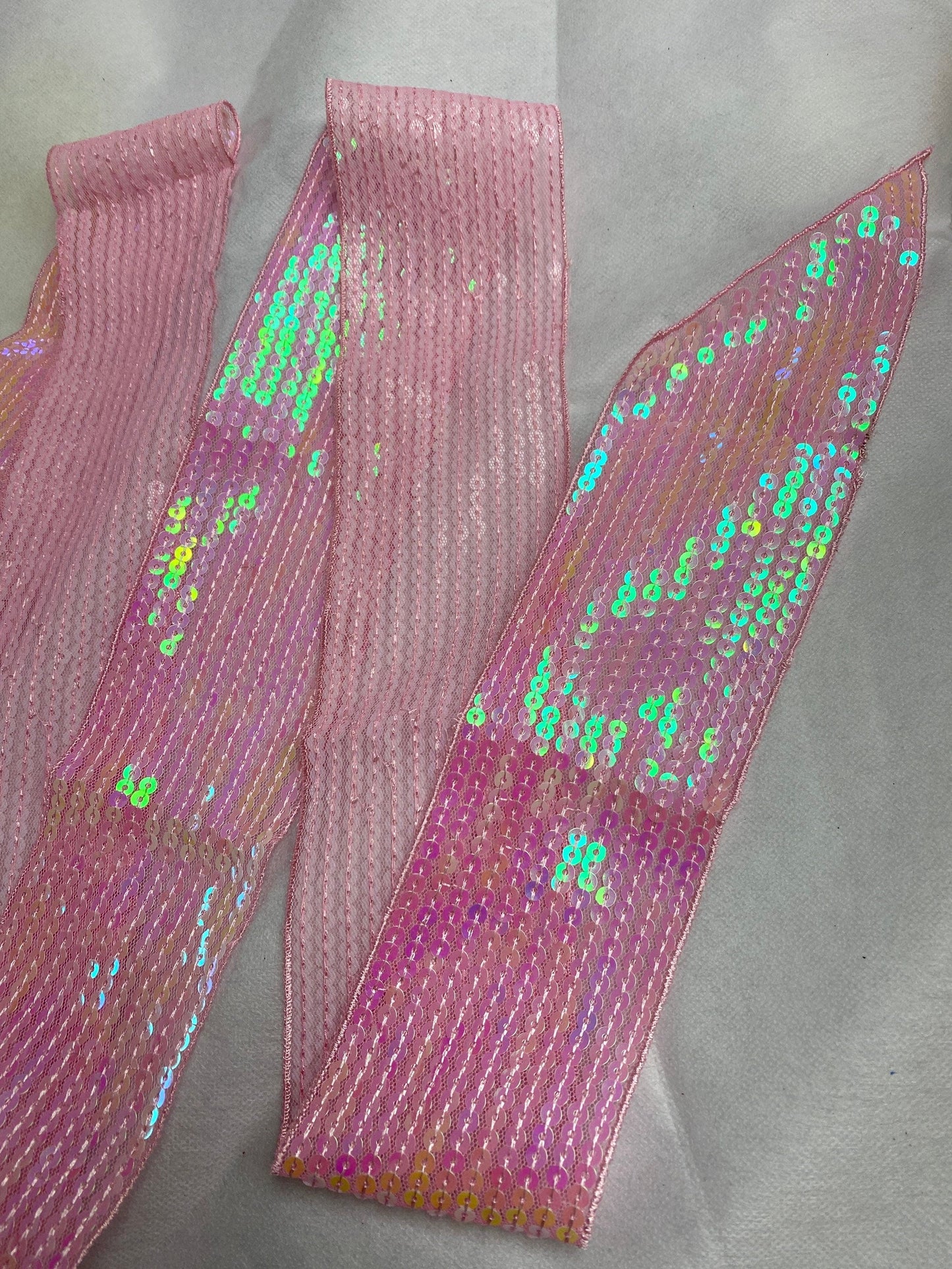 Sequins Trim, Sequins Tie up, Pink, Accessory/ Trim