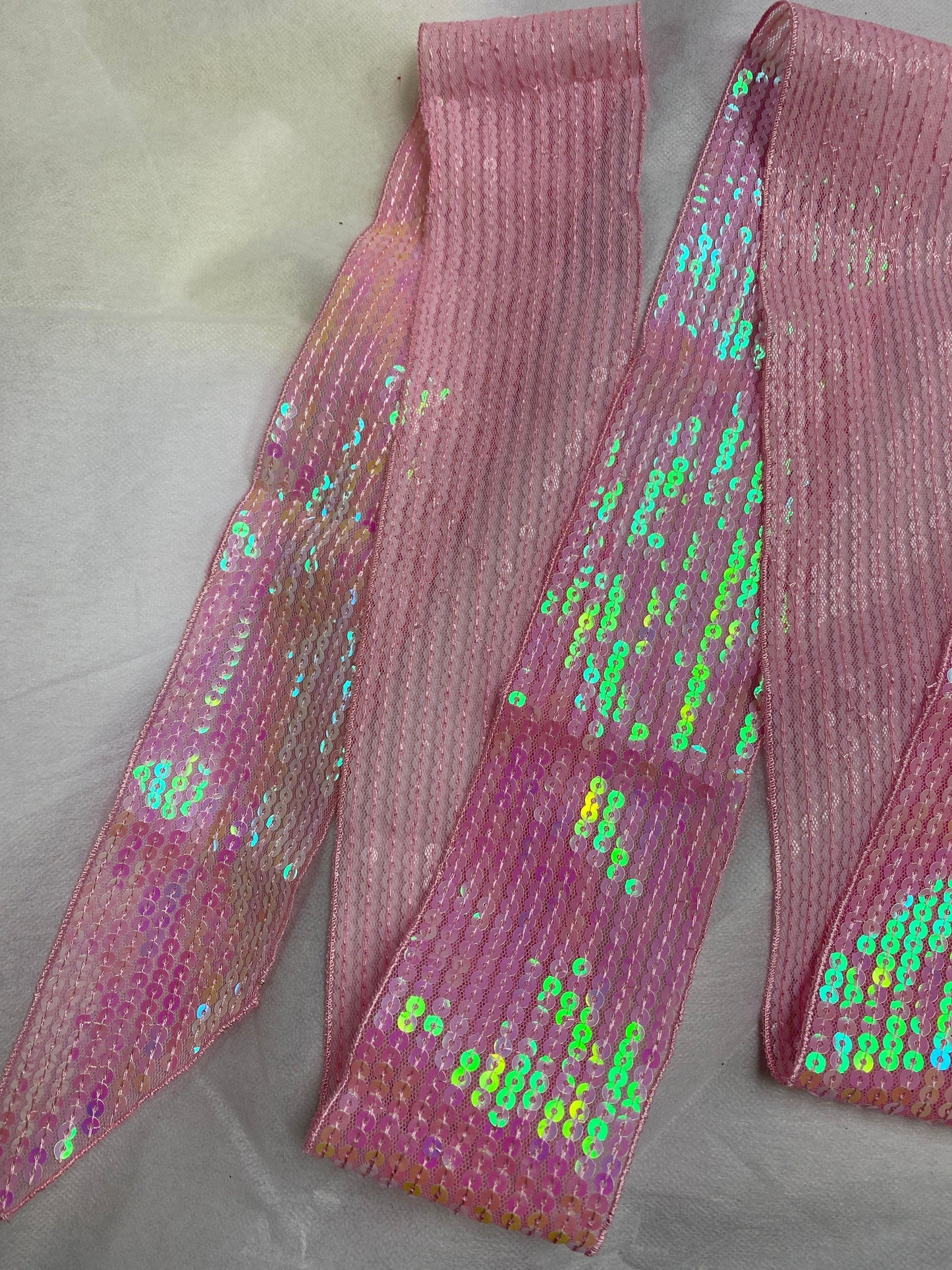 Sequins Trim, Sequins Tie up, Pink, Accessory/ Trim