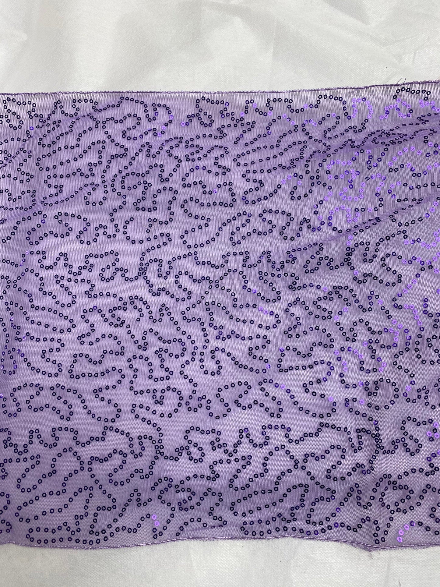 Sequins fabric, 33cm Wide sequins trim, Lilac colour