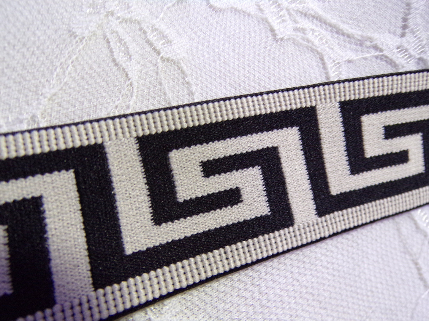 Elastic 40mm wide, Quality Elastic, Soft Elastic, Greek key elastic for Sewing and Crafts, zig zag elastic