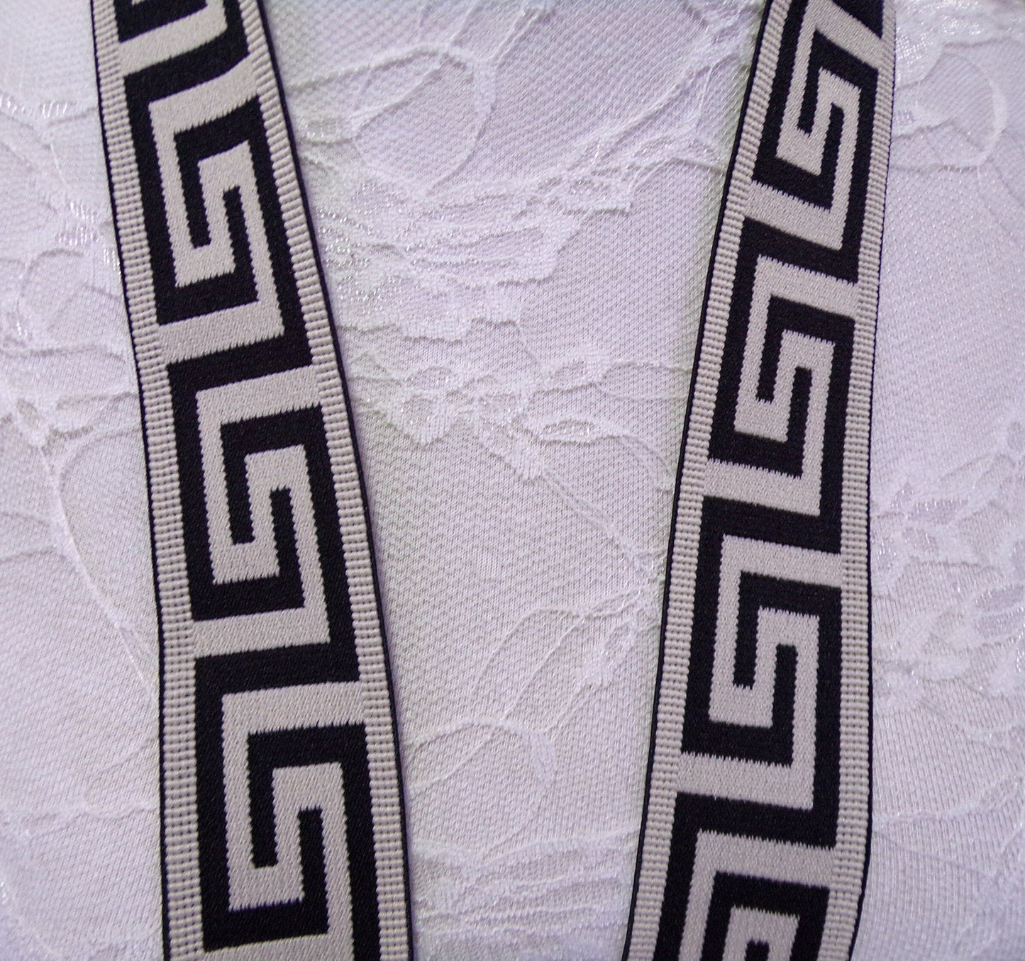 Elastic 40mm wide, Quality Elastic, Soft Elastic, Greek key elastic for Sewing and Crafts, zig zag elastic