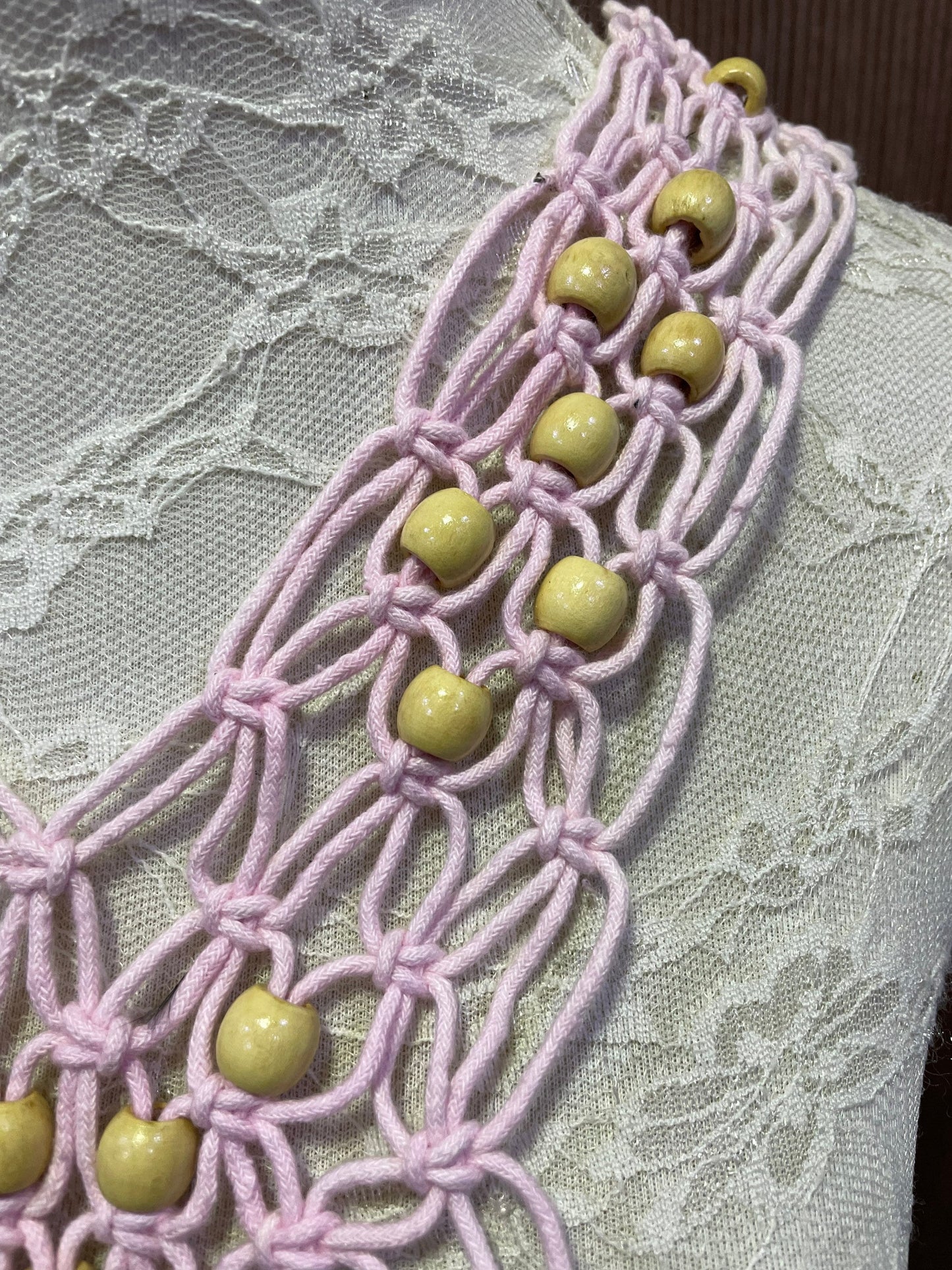 Boho trim, wooden bead trim, festival trim, neck trim, bead trim, neck trim, string neck trim