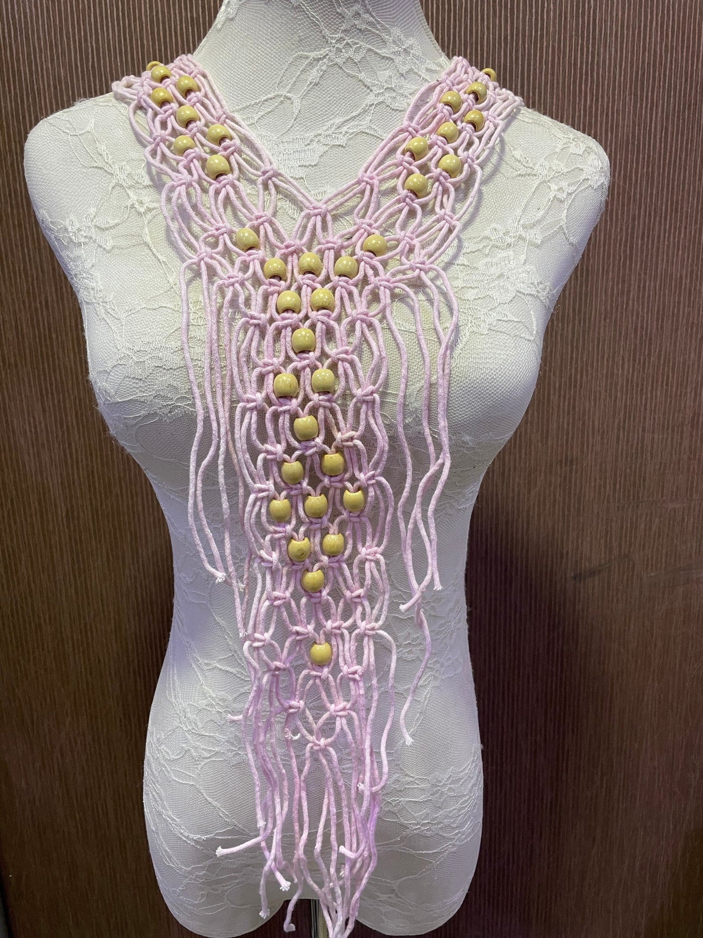 Boho trim, wooden bead trim, festival trim, neck trim, bead trim, neck trim, string neck trim