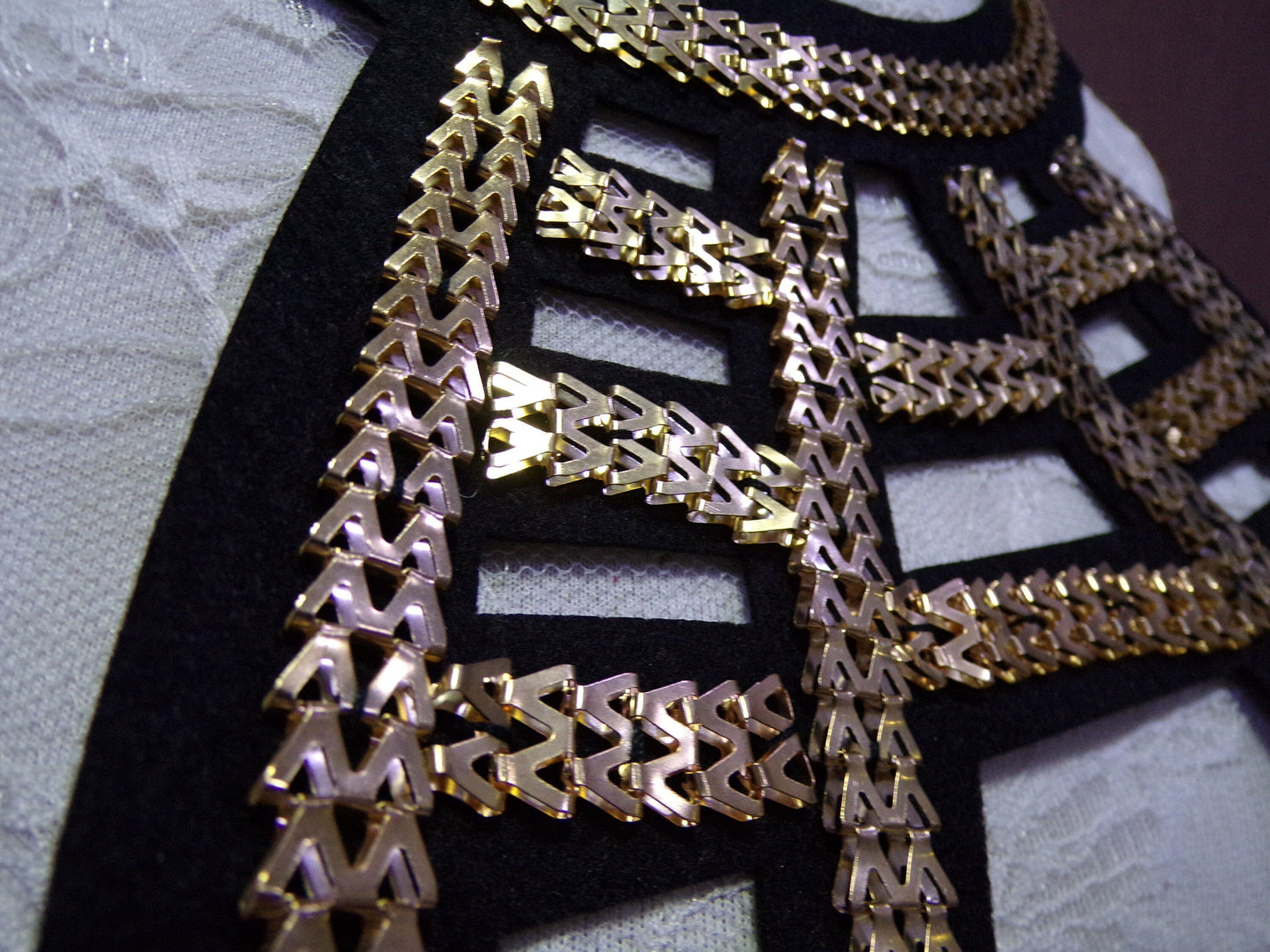 Black and Gold Applique, Gold Neck Trim, Round Neck Trim for Tops, Dresses, Dancewear, Sewing, Craft