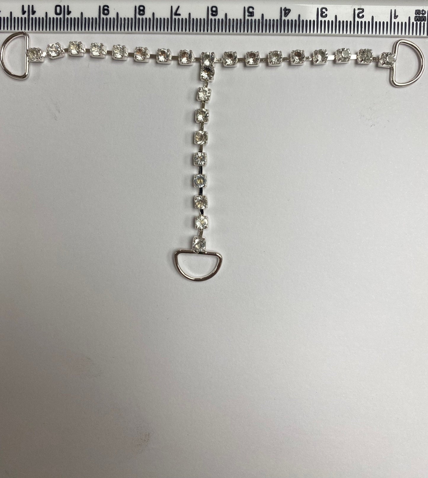 Diamanté buckle, T shaped diamanté buckle, Silver buckle