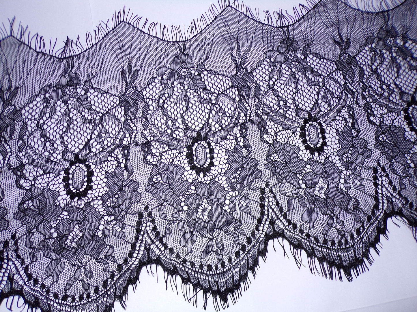 28cm wide Delicate Black Eyelash Lace Trim, French Lace, Lingerie Lace , black lace, Sewing, Craft, eyelash lace, fashion lace