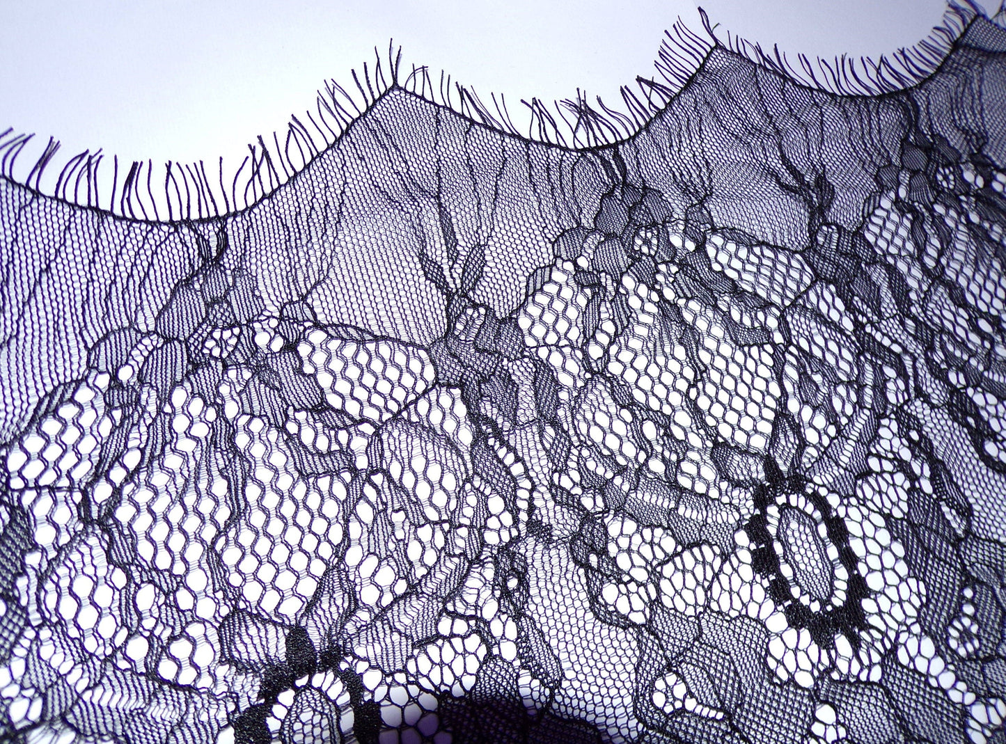 28cm wide Delicate Black Eyelash Lace Trim, French Lace, Lingerie Lace , black lace, Sewing, Craft, eyelash lace, fashion lace