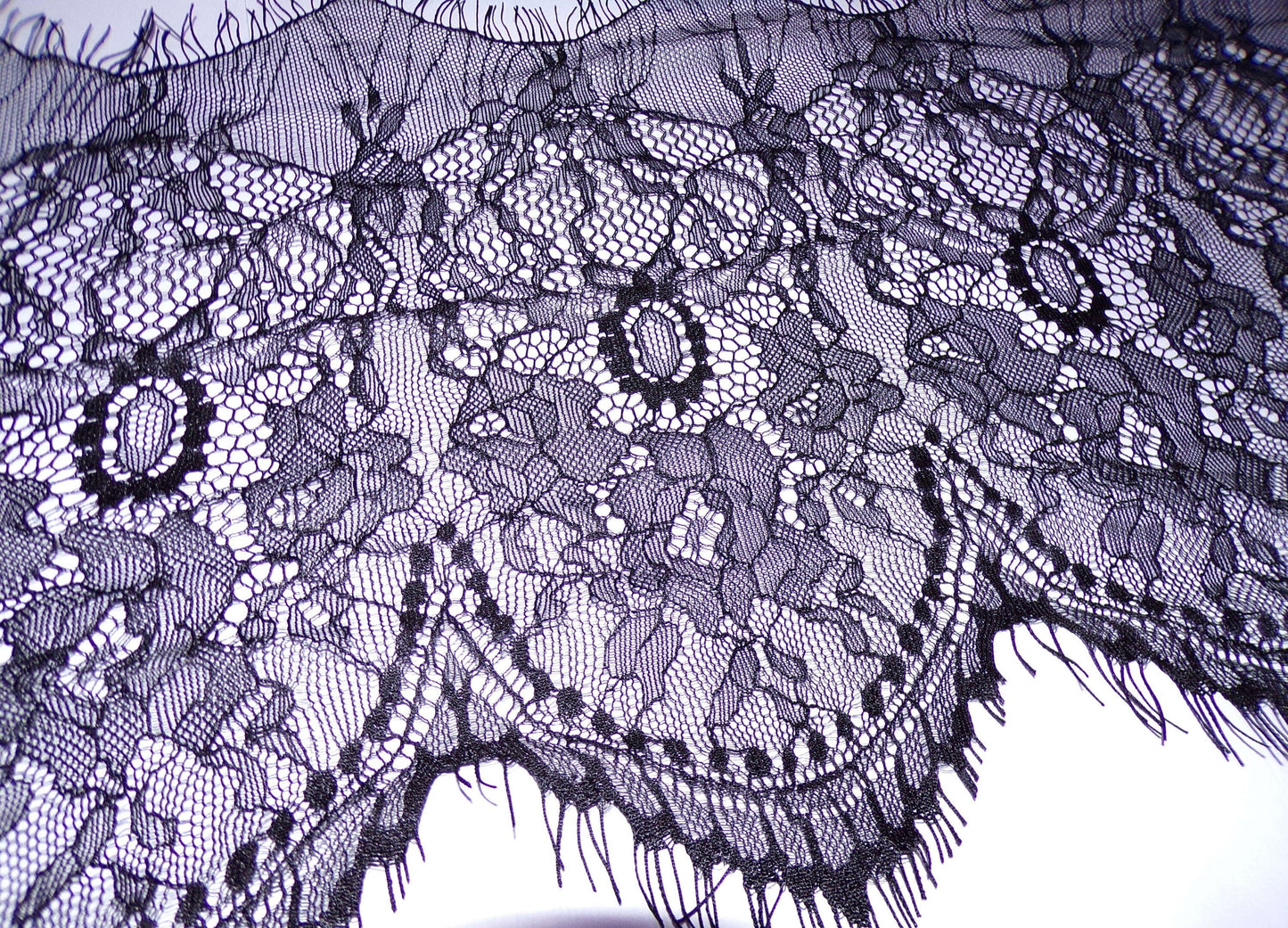 28cm wide Delicate Black Eyelash Lace Trim, French Lace, Lingerie Lace , black lace, Sewing, Craft, eyelash lace, fashion lace