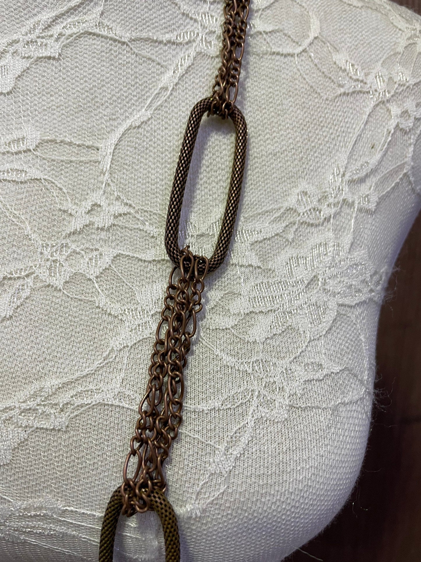 Chain necklace, bronze necklace, brass necklace, vintage necklace, necklace, costume necklace