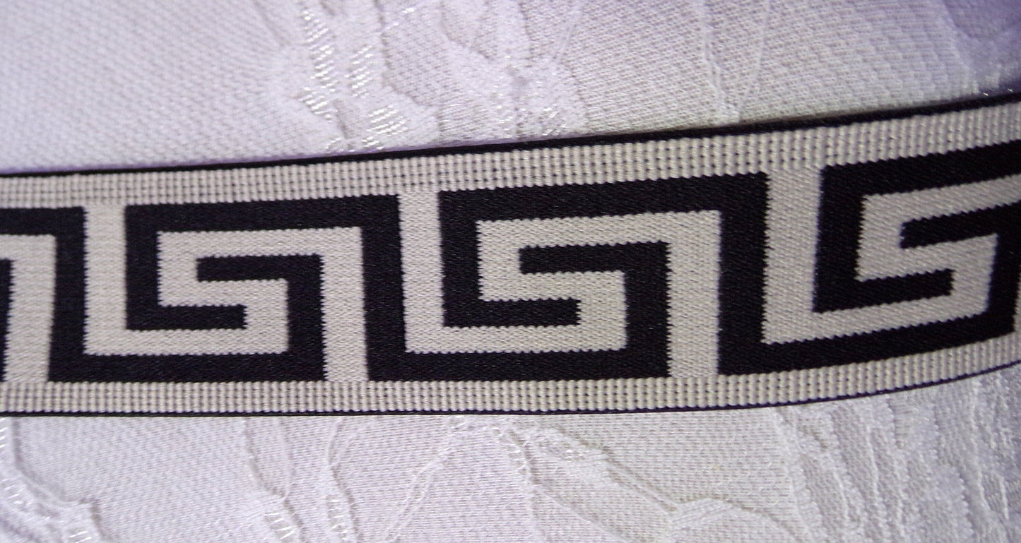 Elastic 40mm wide, Quality Elastic, Soft Elastic, Greek key elastic for Sewing and Crafts, zig zag elastic