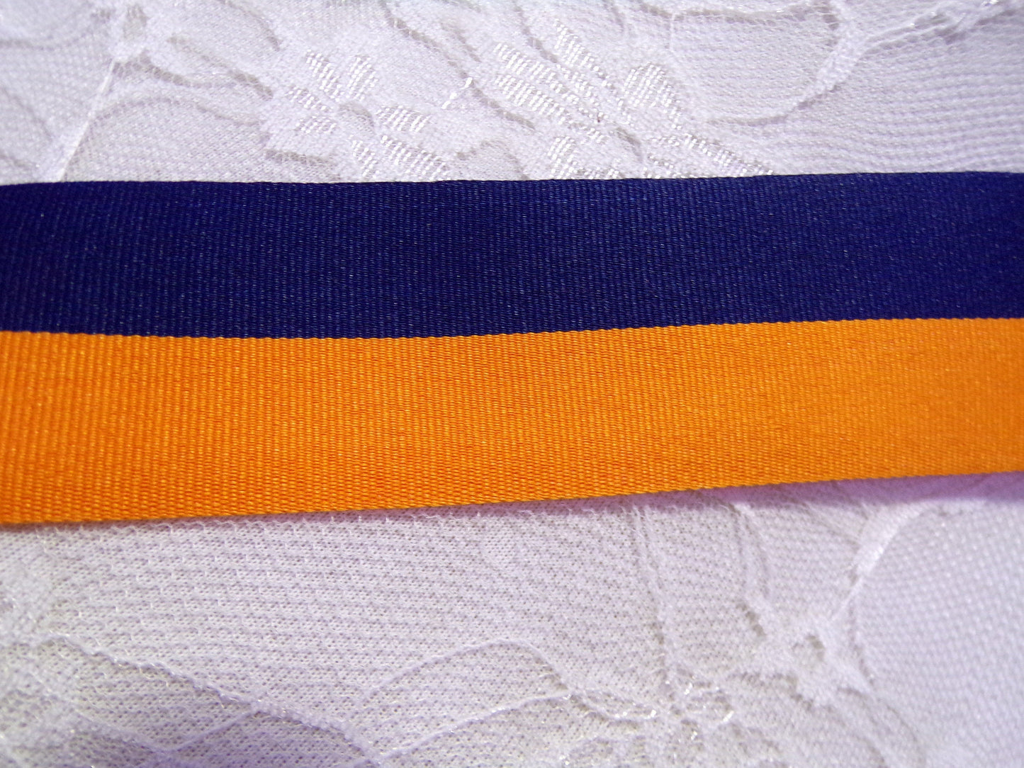 43mm wide Blue Orange Tape, Decorative tape for Sewing, Ribbon for Craft, Home decor, Sewing, stripe tape