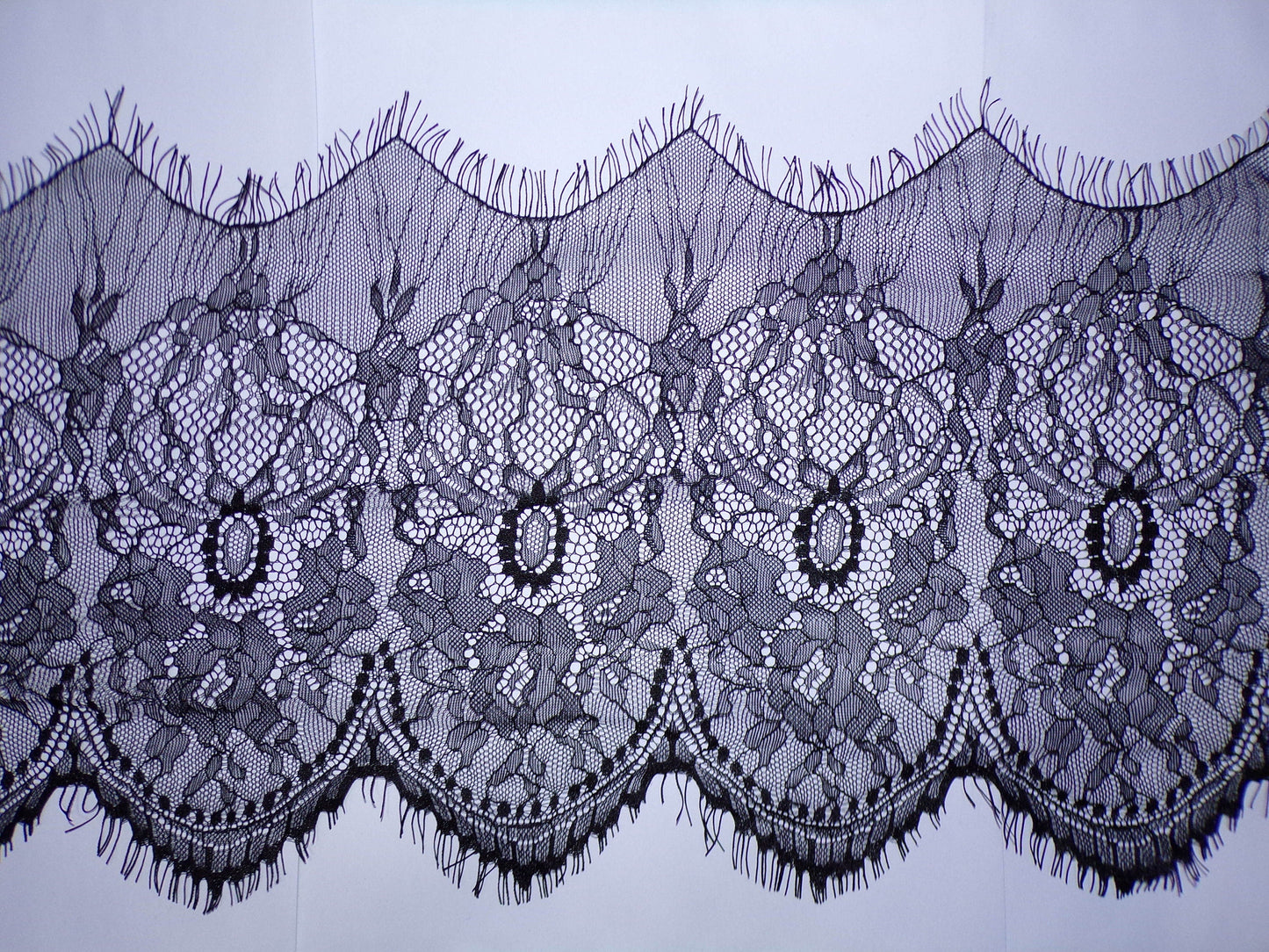 28cm wide Delicate Black Eyelash Lace Trim, French Lace, Lingerie Lace , black lace, Sewing, Craft, eyelash lace, fashion lace