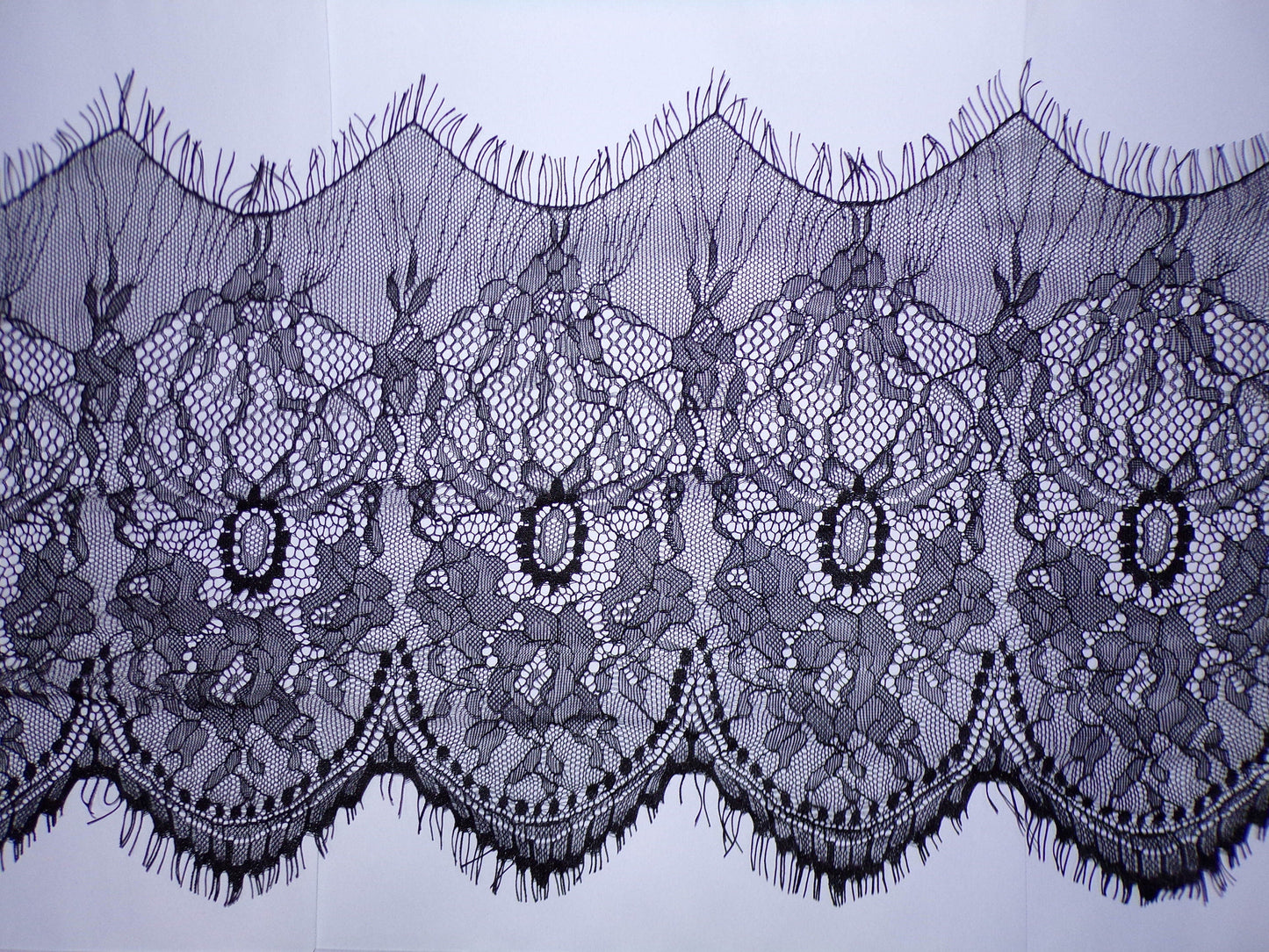 28cm wide Delicate Black Eyelash Lace Trim, French Lace, Lingerie Lace , black lace, Sewing, Craft, eyelash lace, fashion lace