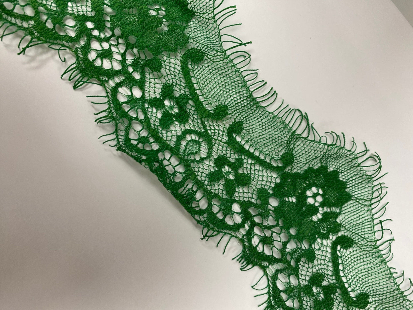 Eyelash lace, Green lace, Jade green lace