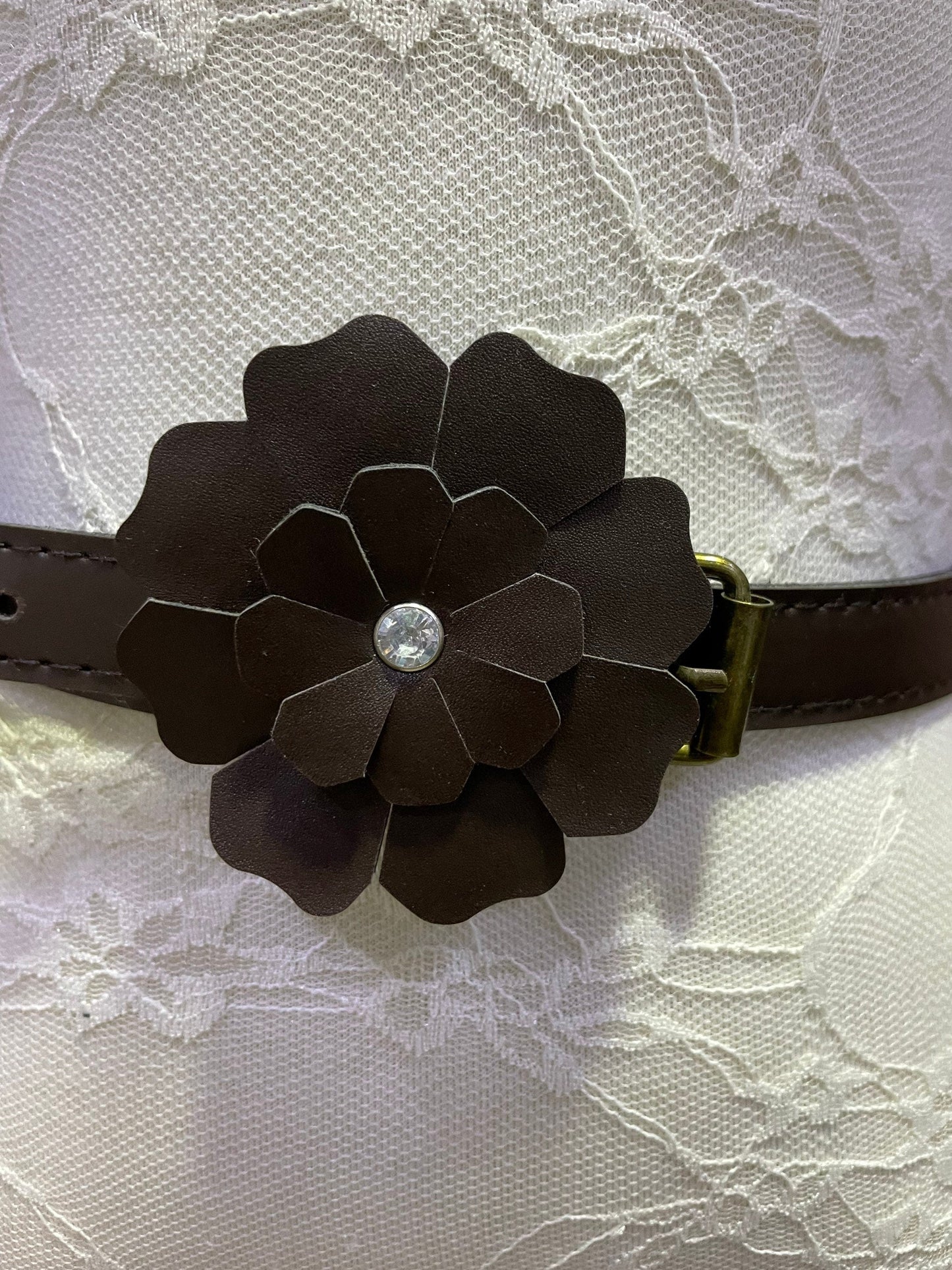 Belt, brown belt, Daisy belt, fashion belt, skinny belt, 2cm belts