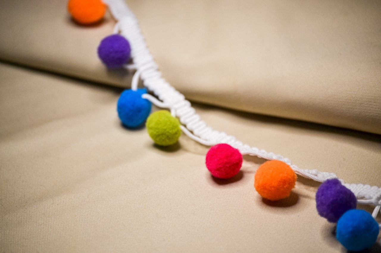 Pom Pom Trimming, Pom Pom Trim, Fringe Trim, boho trim, festival trim