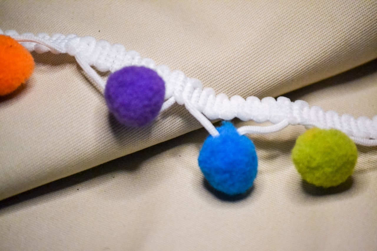 Pom Pom Trimming, Pom Pom Trim, Fringe Trim, boho trim, festival trim