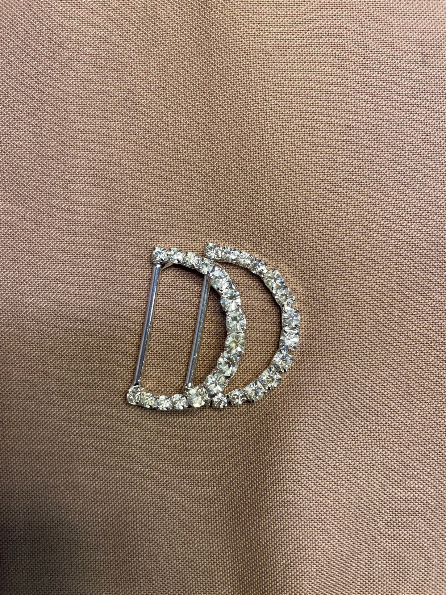 D ring, rhinestone d ring, diamanté d ring, silver d ring, d buckle