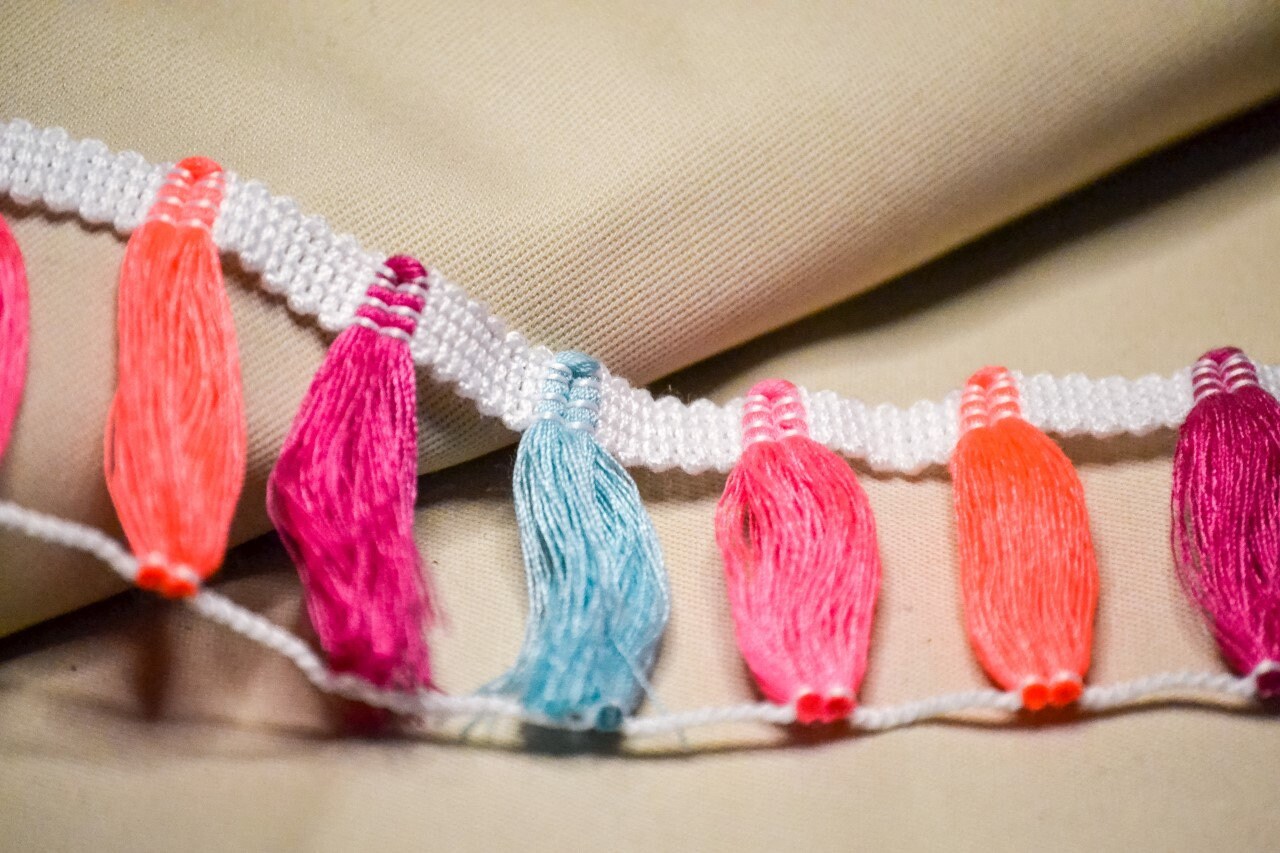 Colourful Fringe Trimming, Fringe Trimming, Colourful Trim, festival trim, tassel trim, boho trim