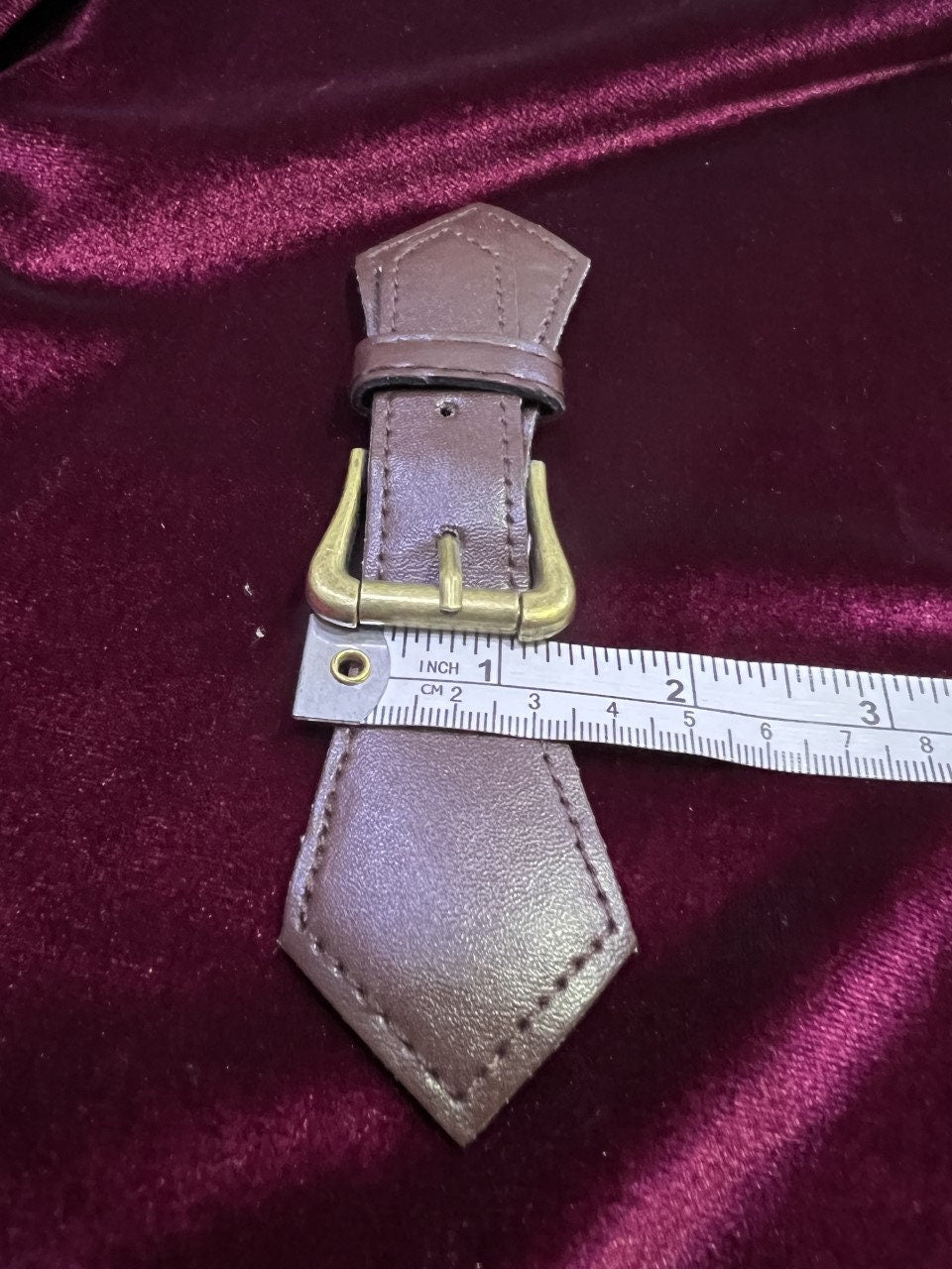 15cm Brown Metal Buckle with Straps with pointed corners, Replacement Strap and Buckle, Kilt Strap, Half belt, Bag Buckle, Skirt Buckle