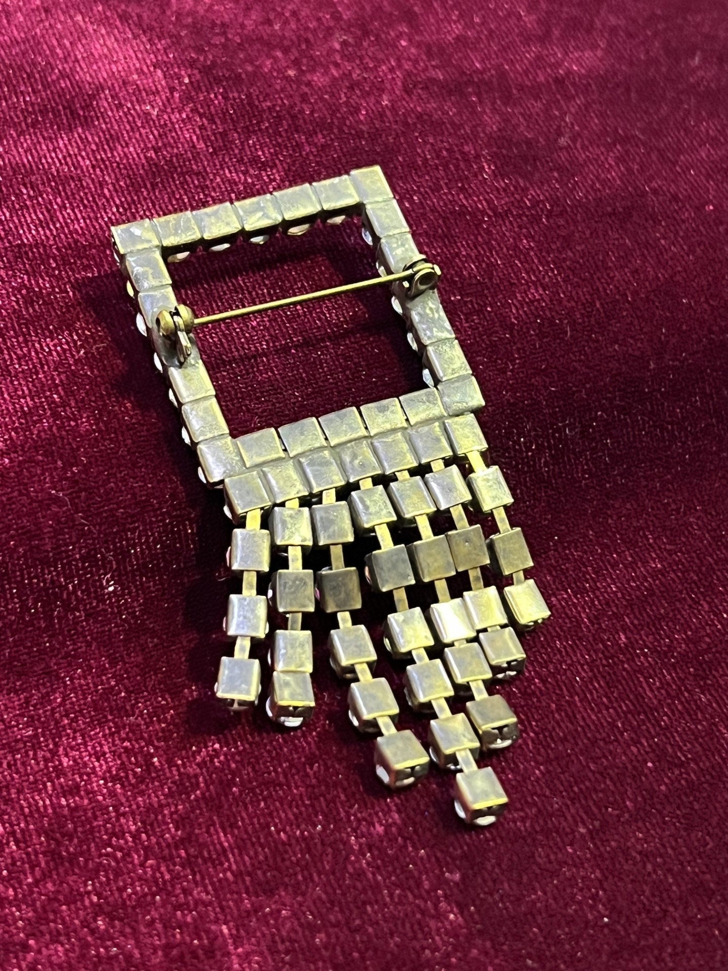 Diamante Fringe Brooch, Diamante Brooch, Brooch, Vintage Brooch