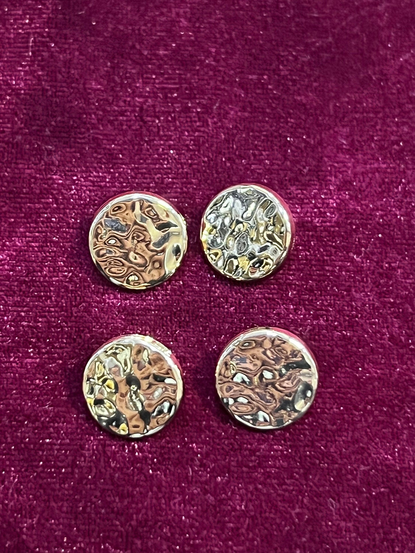 12.5mm / 20L Metal buttons, hammered buttons, gold buttons, shiny buttons, Metal Hammered buttons, textured Button, Shirt buttons, Skirt