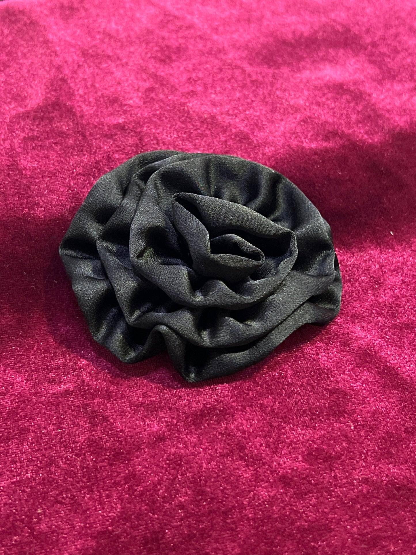 Black Rose Pin, Soft Silky Roses, Bridal Roses, Bridal Flowers, Flowers, Handmade Flowers, Rose, Fabric Roses, Appliques, Embroidered Flower