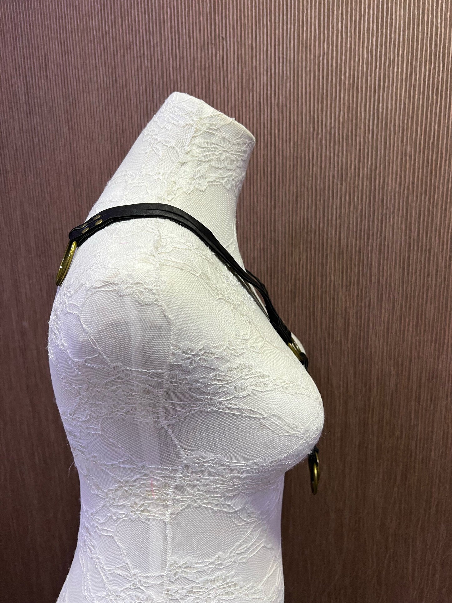 Black Body Harness, Black Faux Leather Chest Harness, Body Harness, Festival