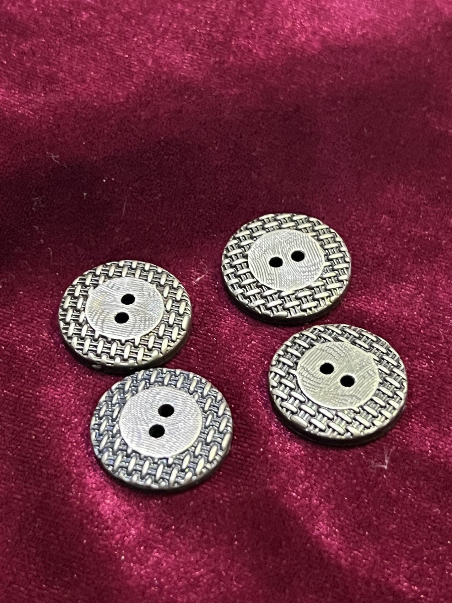 Antique Brass, Grey, Silver, Gold, 2-Hole textured button, Lightweight button, Textured buttons, Costume buttons, Coat buttons, shirt button