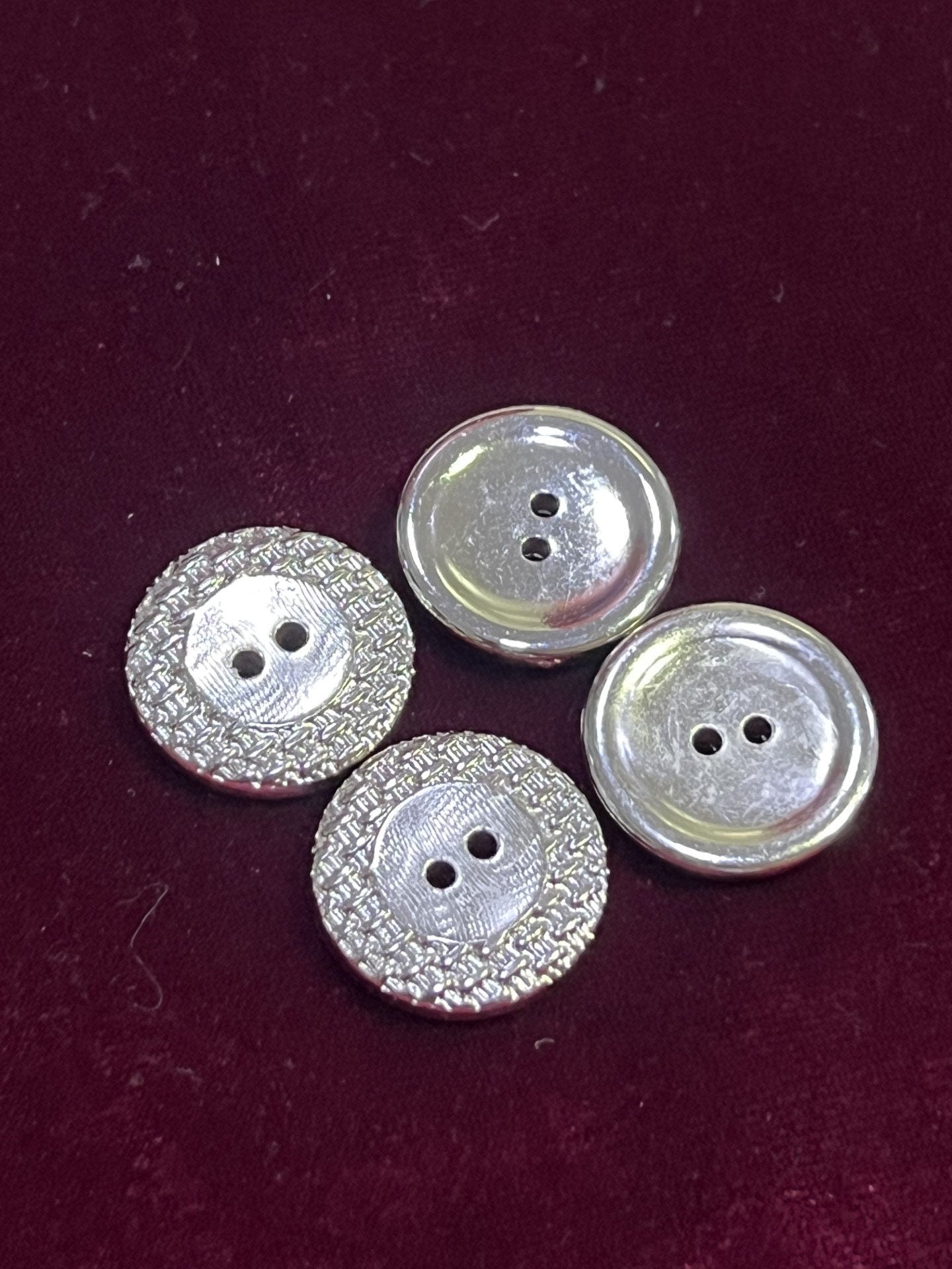 Antique Brass, Grey, Silver, Gold, 2-Hole textured button, Lightweight button, Textured buttons, Costume buttons, Coat buttons, shirt button