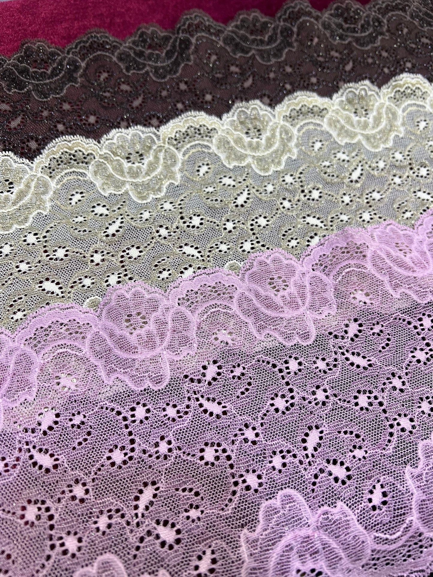 Delicate Lace Trim 13.3cm width, Dress lace, Lingerie, Headband, Sewing lace, French lace, lurex lace, stretch lace, 5” lace, wide lace