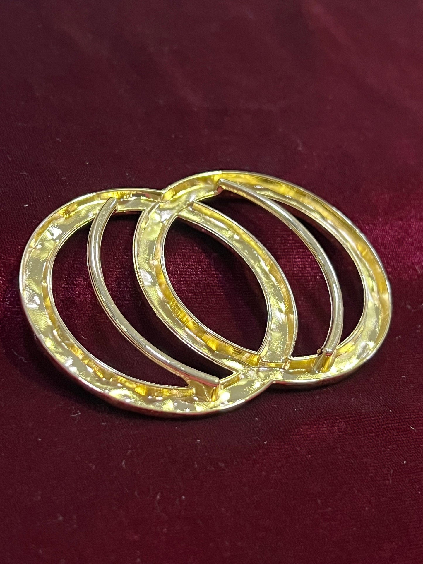 Hammered double circle buckle, metal buckle, swimwear buckle, Swimwear buckle, Hammered buckle, shape ring