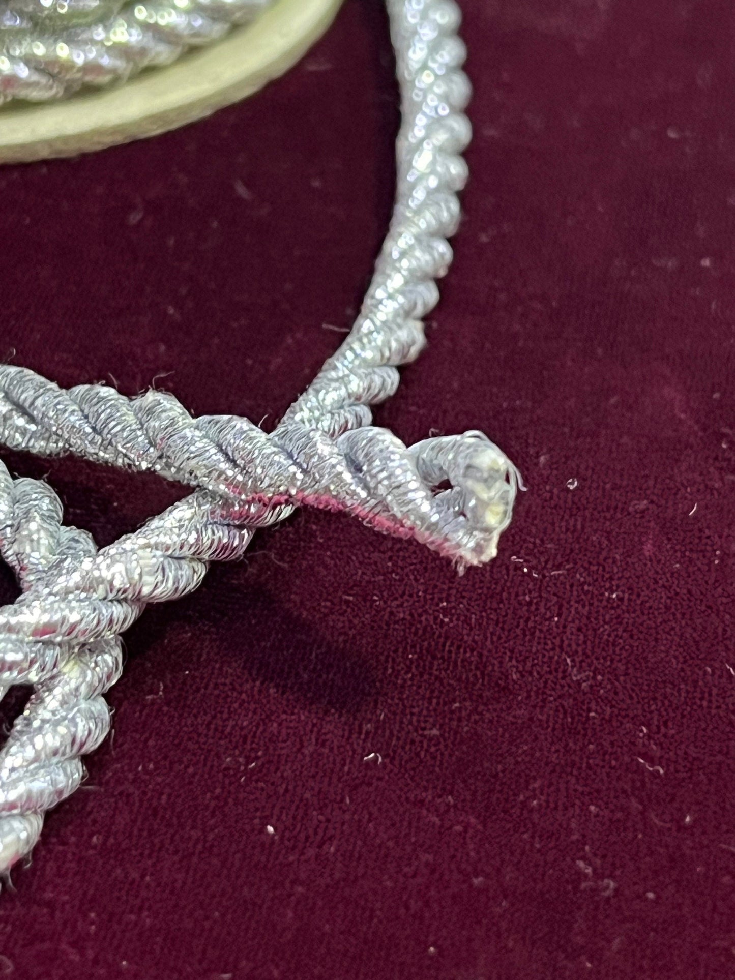 6mm Silver Cord, Metallic Braided Cord, Lurex Cord, Christmas Craft, Jewellery, Hair Crafts, lurex cord, shiny cord, gold cord, silver