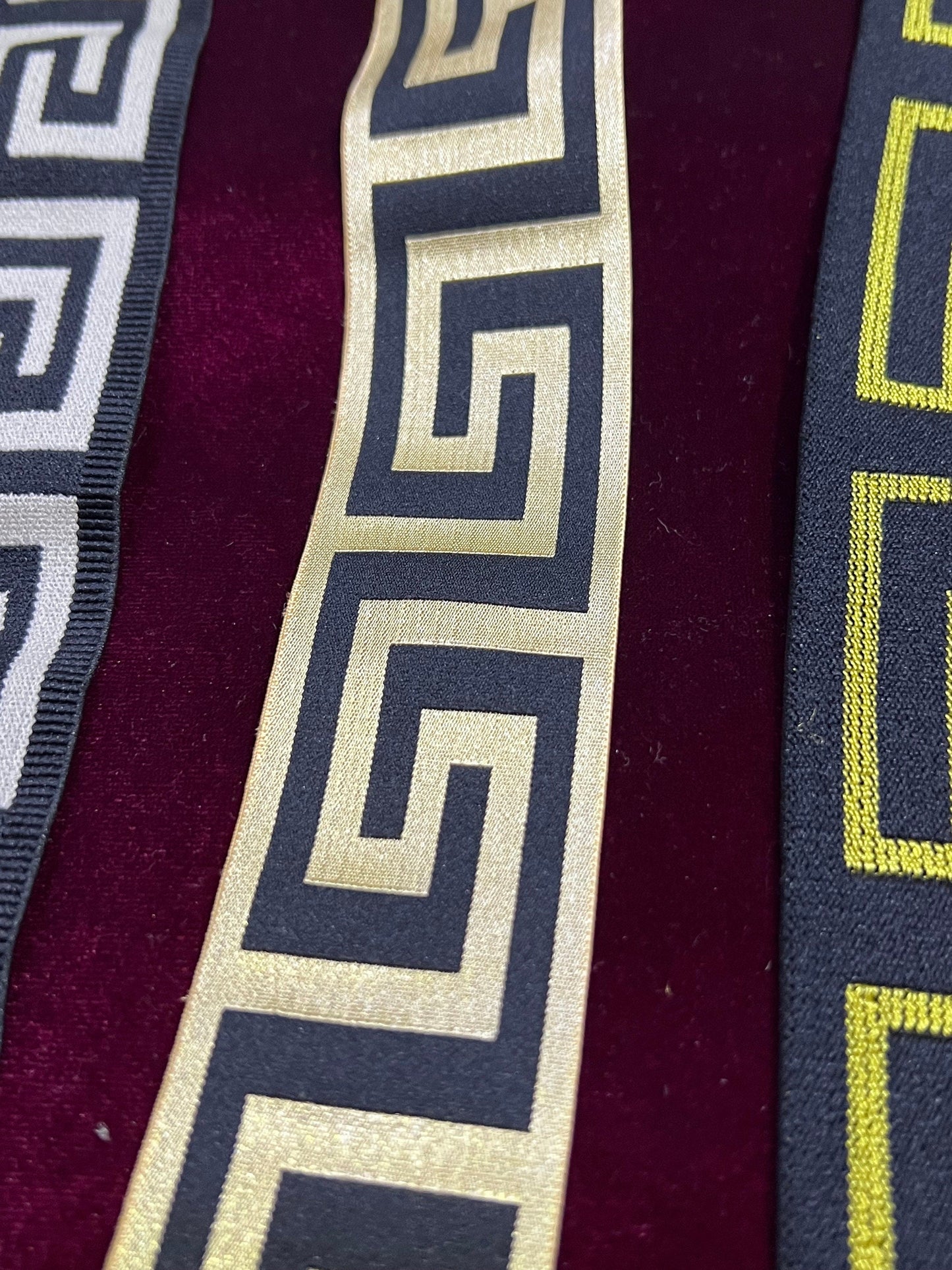 Elastic Geometric Pattern Tape, Elastic Tape, Embossed Tape, aztec elastic, Patterned Elastic, Elastic, zig zag elastic, greek key elastic