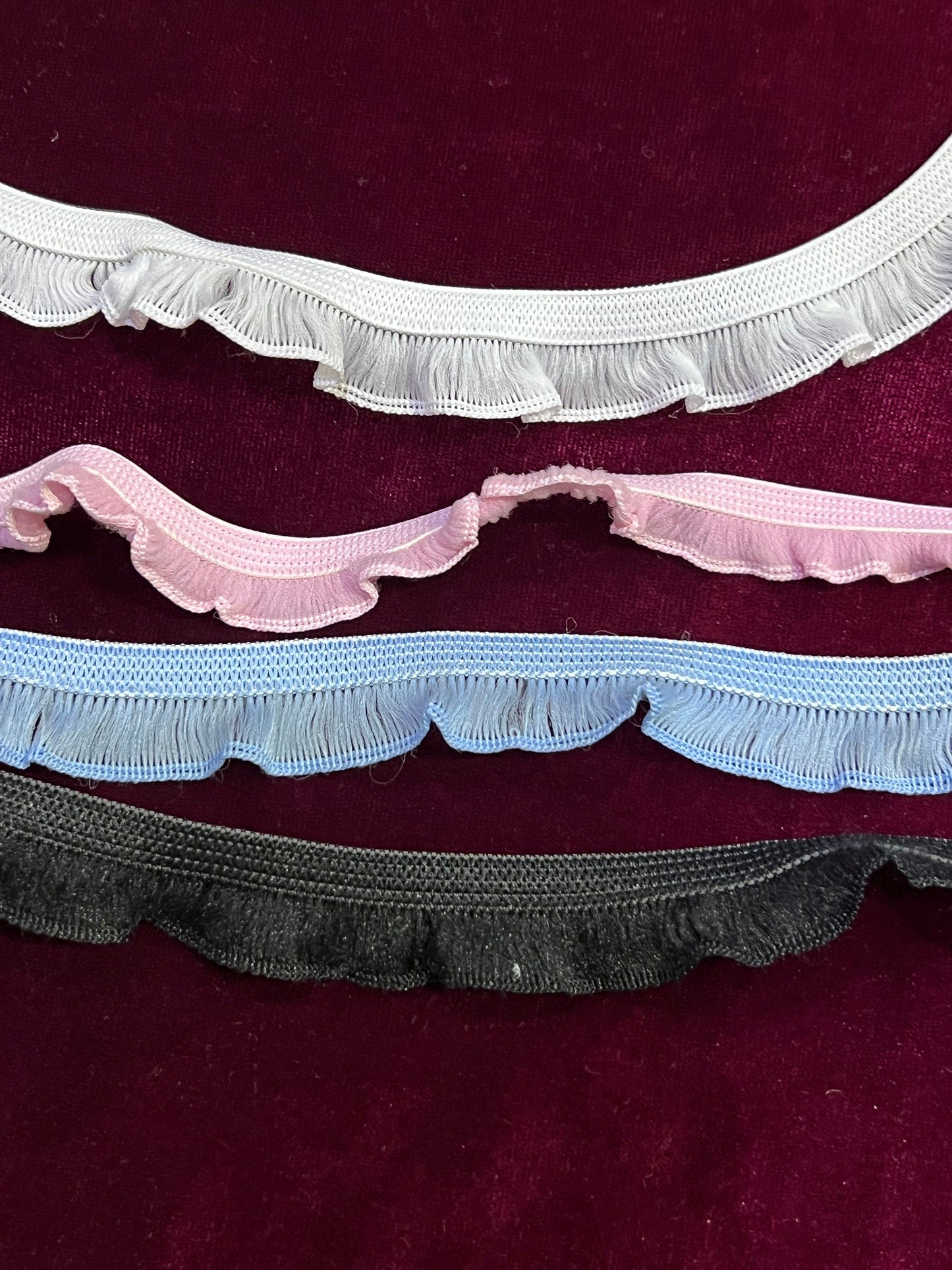 Embroidery Ruffle Edge Elastic, Lingerie Elastic, Organza Frill Ruffle for sewing ,lingerie, crafts, frill, organza. Frill, Edging Lace