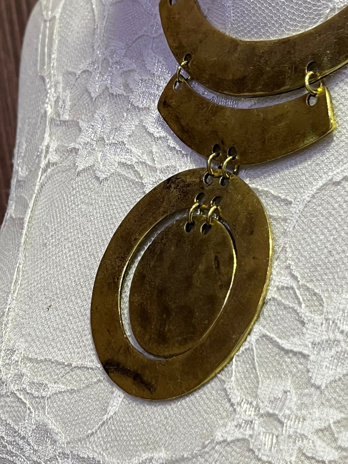 Gold Metal plated necklace with decorative plate, Plated Necklace, Metal plated necklace, Aztec Necklace, Costume, Aztec Style