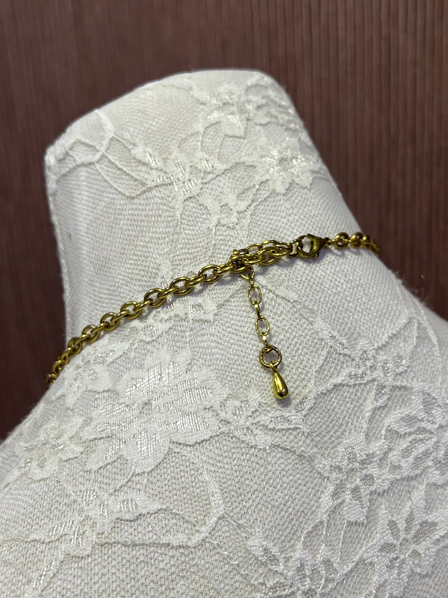 Gold Metal plated necklace with decorative spiral, Plated Necklace, Metal plated necklace, Aztec Necklace, Costume, Aztec Style