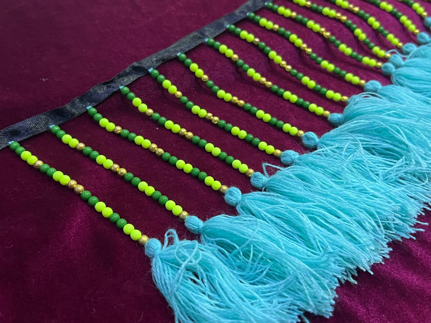 Tassel Fringe with beads trim, Cotton Tassel Trim, Decoration Ribbon, Sewing Craft, festival trim, festival fringe
