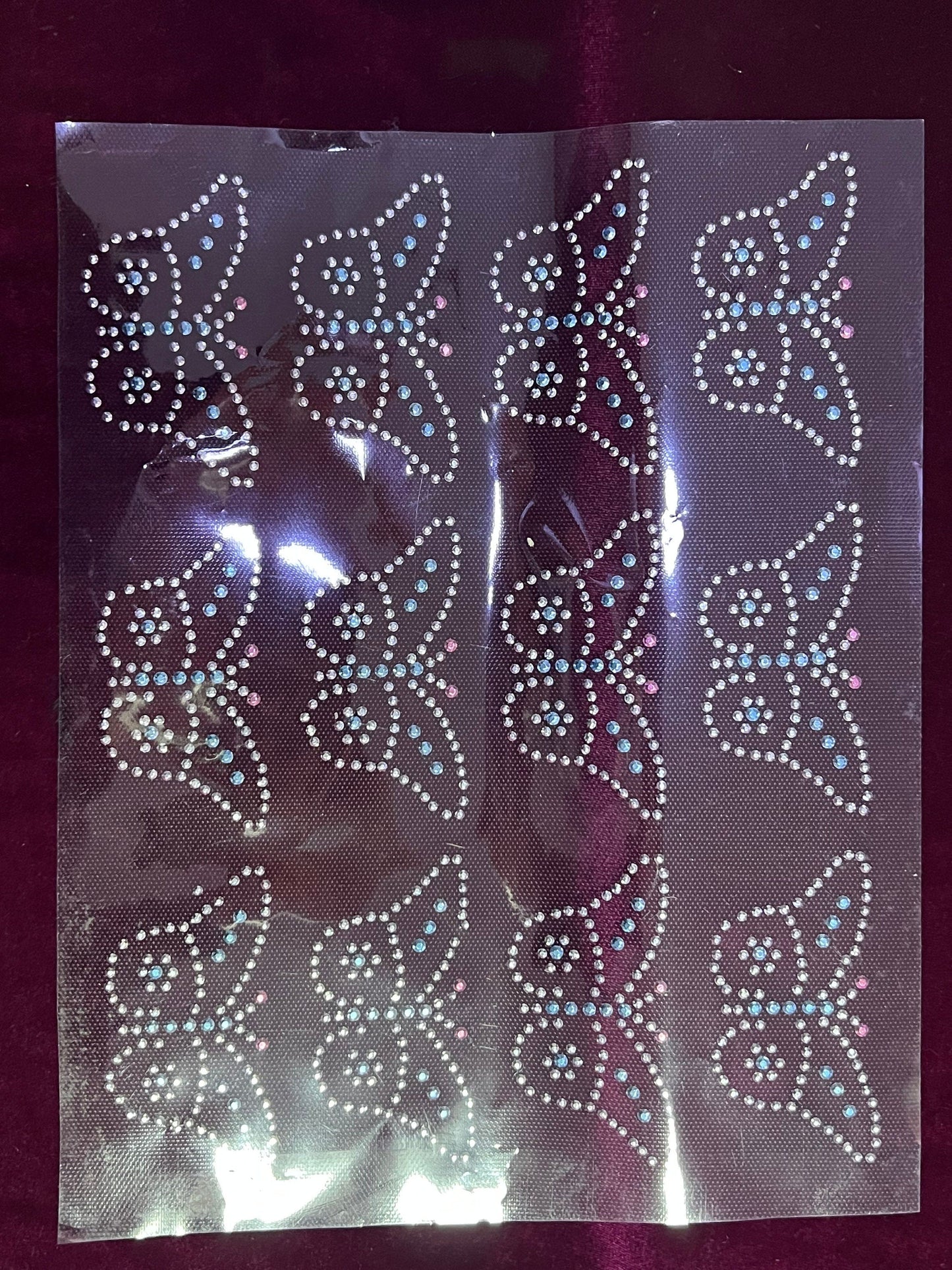 Butterfly Rhinestone transfer Iron on, Studded Words, iron on transfer, Kids Craft, DIY Fashion, Hotfix Transfer, Rhinestone patch,