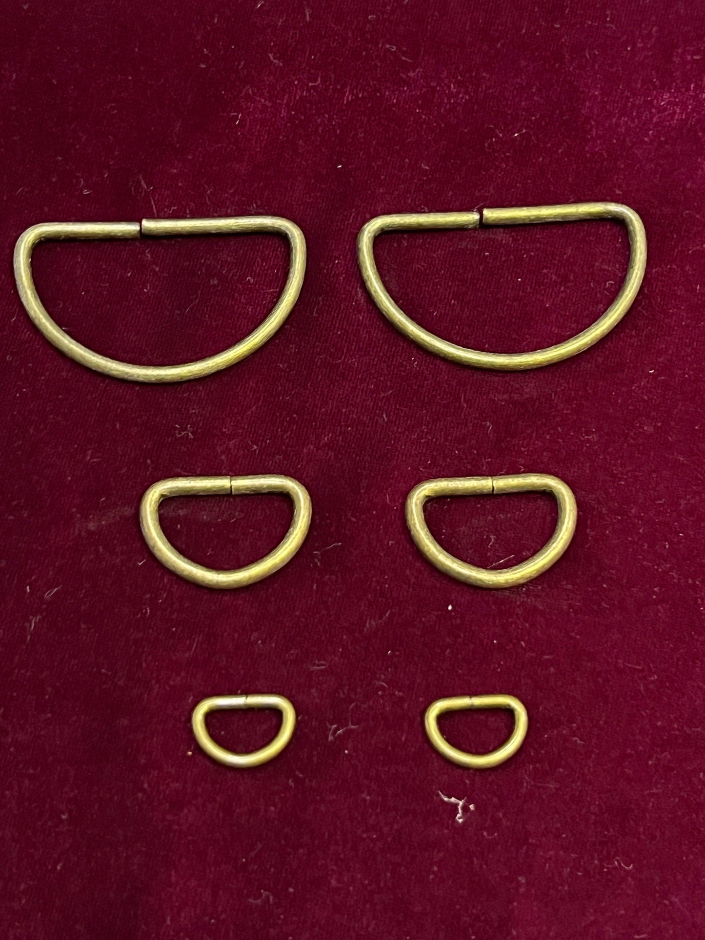 Metal D Rings, Assorted sizes, Metal rings, Belt Buckle, Bag Clasp Leather Craft Accessories, antique brass d rings, d rings
