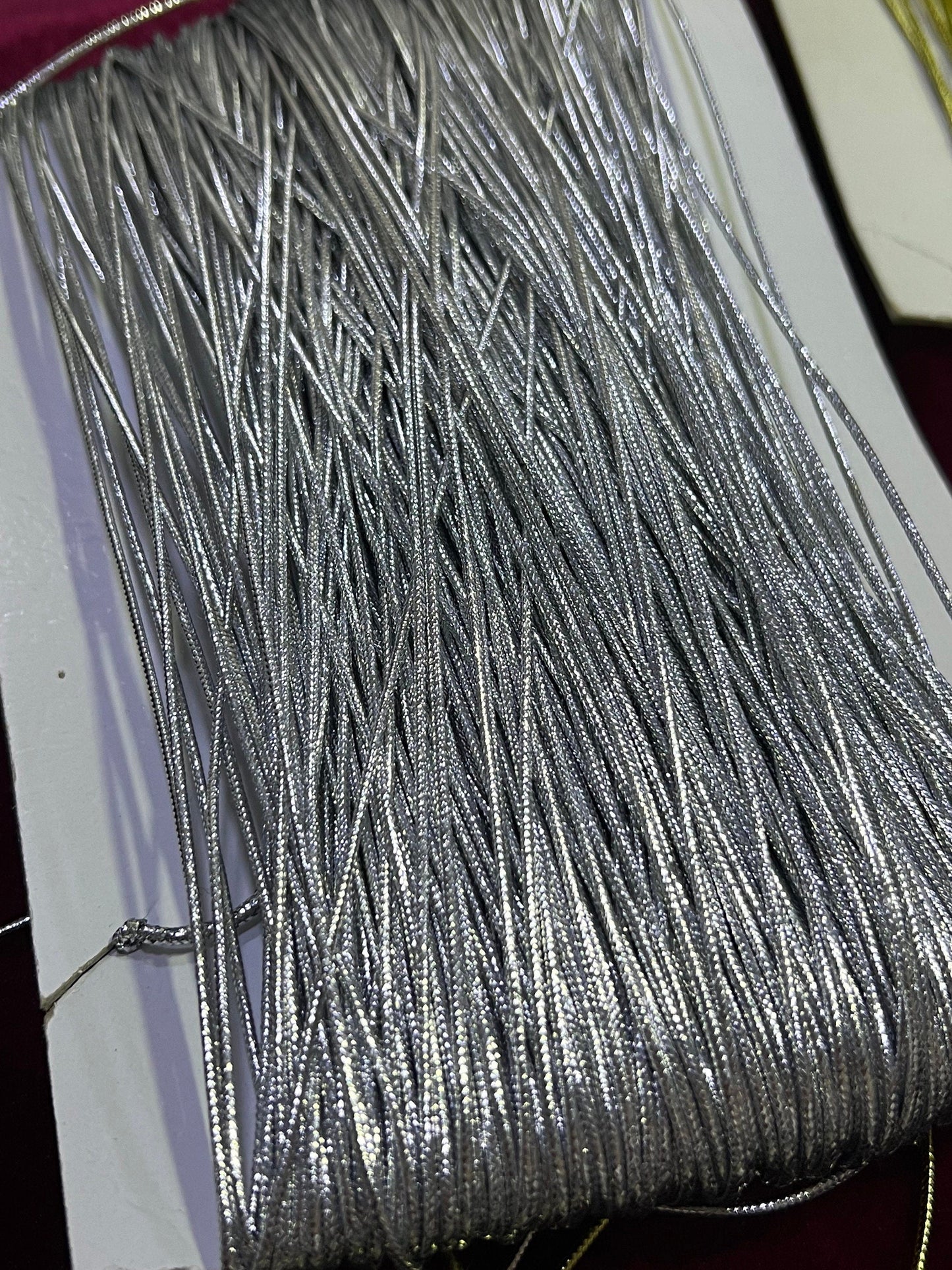 1mm Gold Silver Cord, Metallic Braided Cord, Lurex Cord, Christmas Craft, Jewellery, Hair Crafts, lurex cord, shiny cord, gold thin cord,
