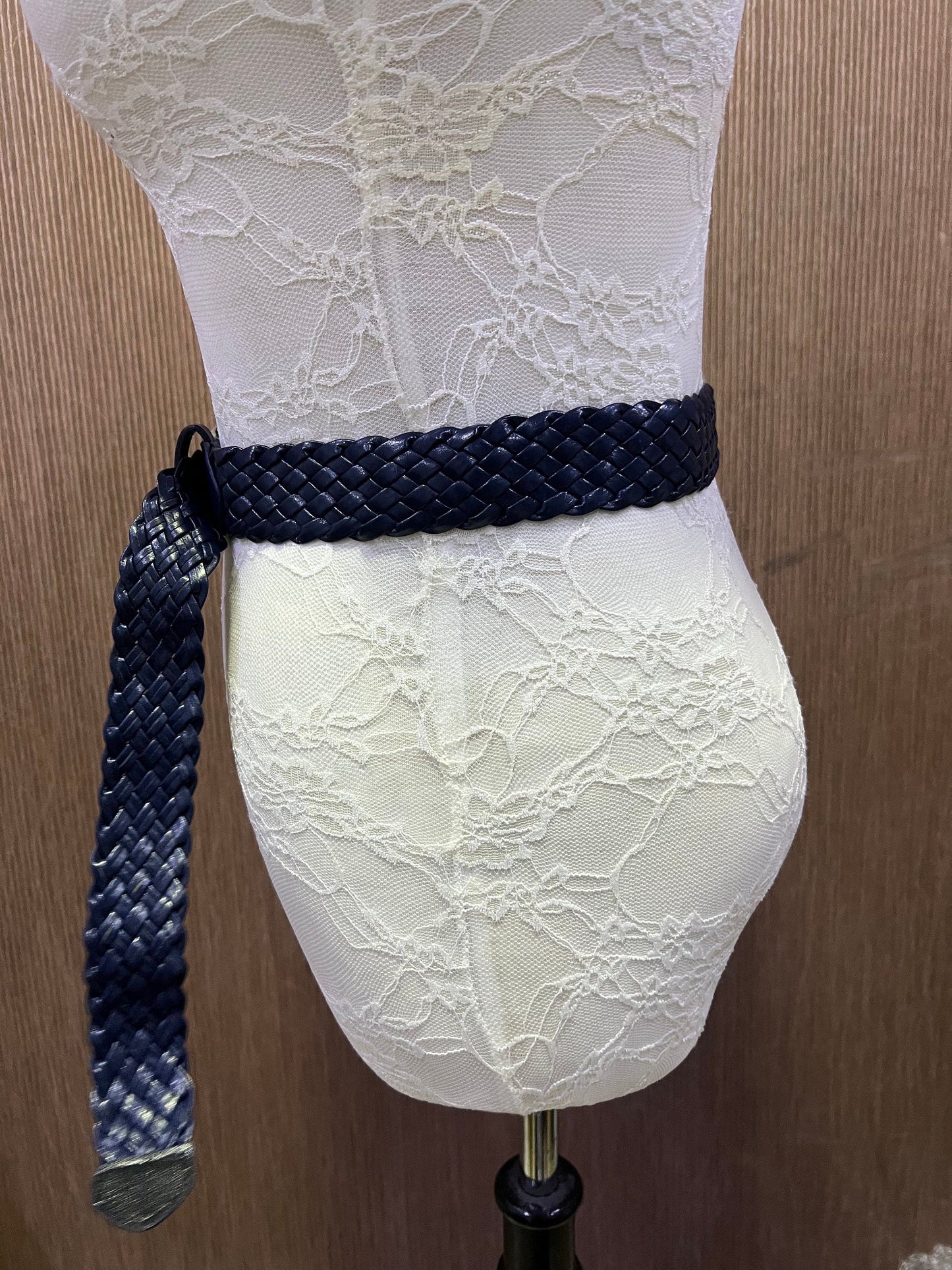 Navy belt 3.7cm wide Plaited belt, plaited belt, braided belt, skinny belt, blue belt, navy belt, woven belt
