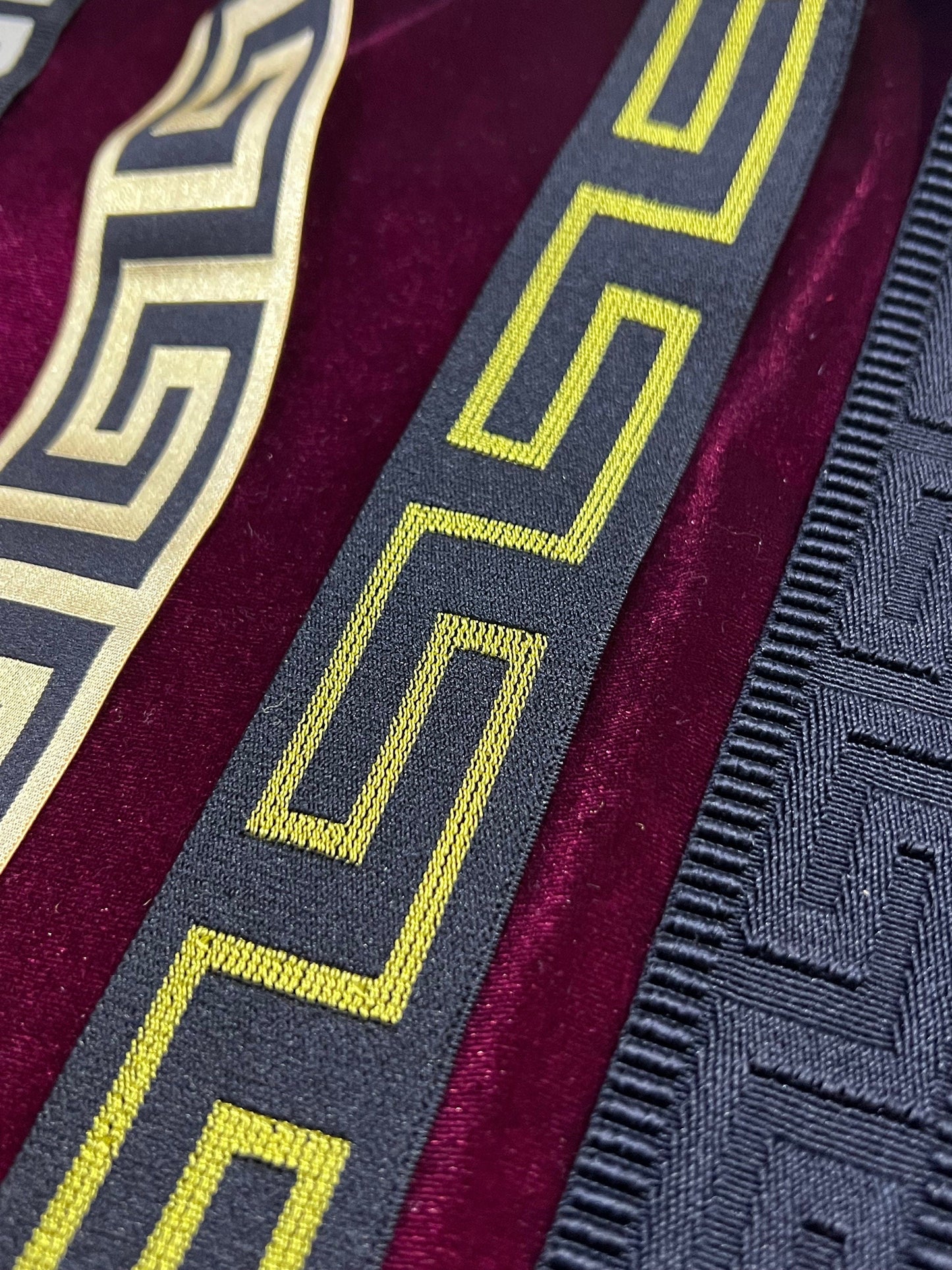 Elastic Geometric Pattern Tape, Elastic Tape, Embossed Tape, aztec elastic, Patterned Elastic, Elastic, zig zag elastic, greek key elastic