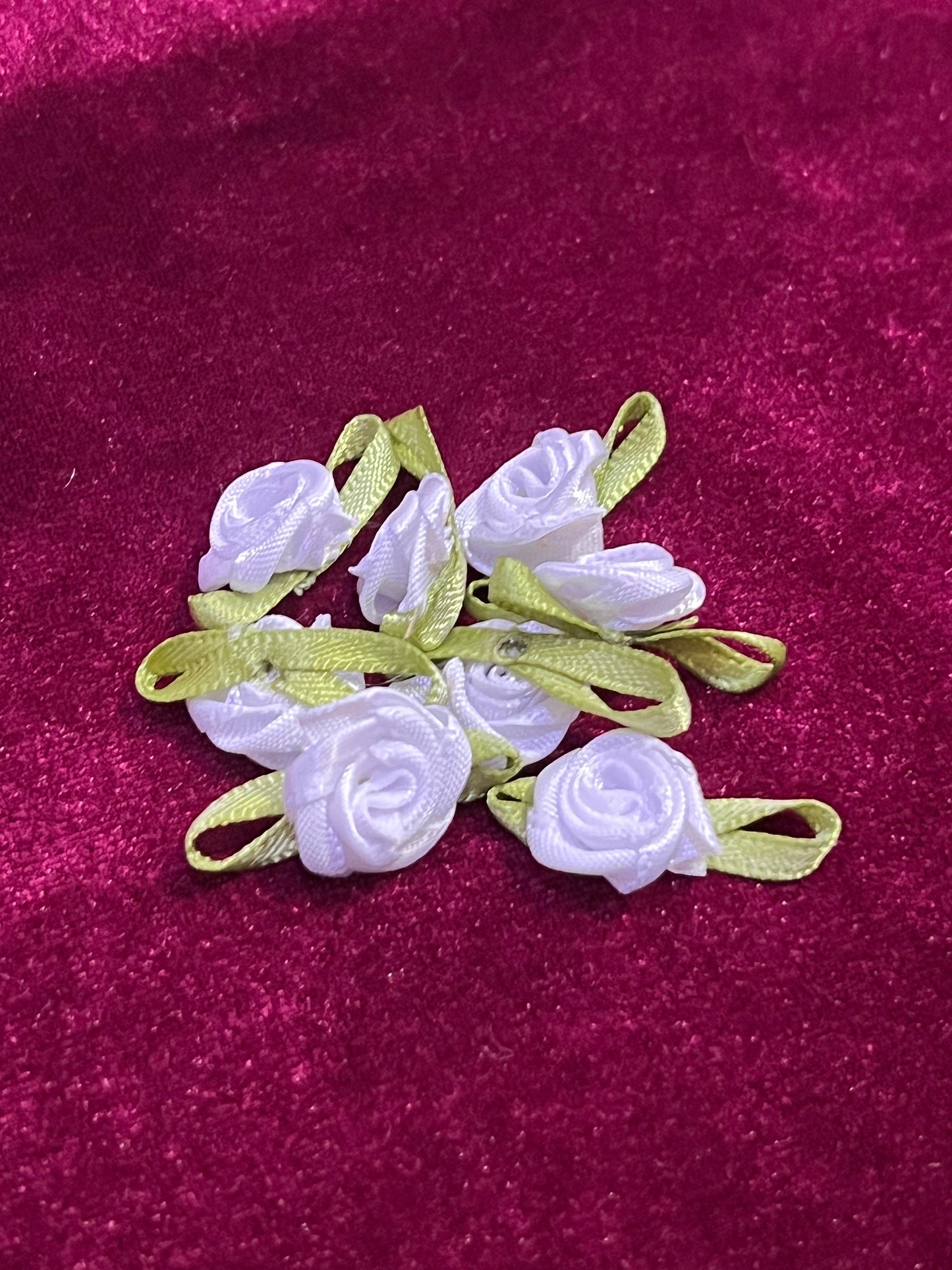 Satin ribbon roses, Sew on flowers, Pink roses, Blue roses, White Ribbon roses, Sewing, Craft, 20, 50, 100, roses, decoration,
