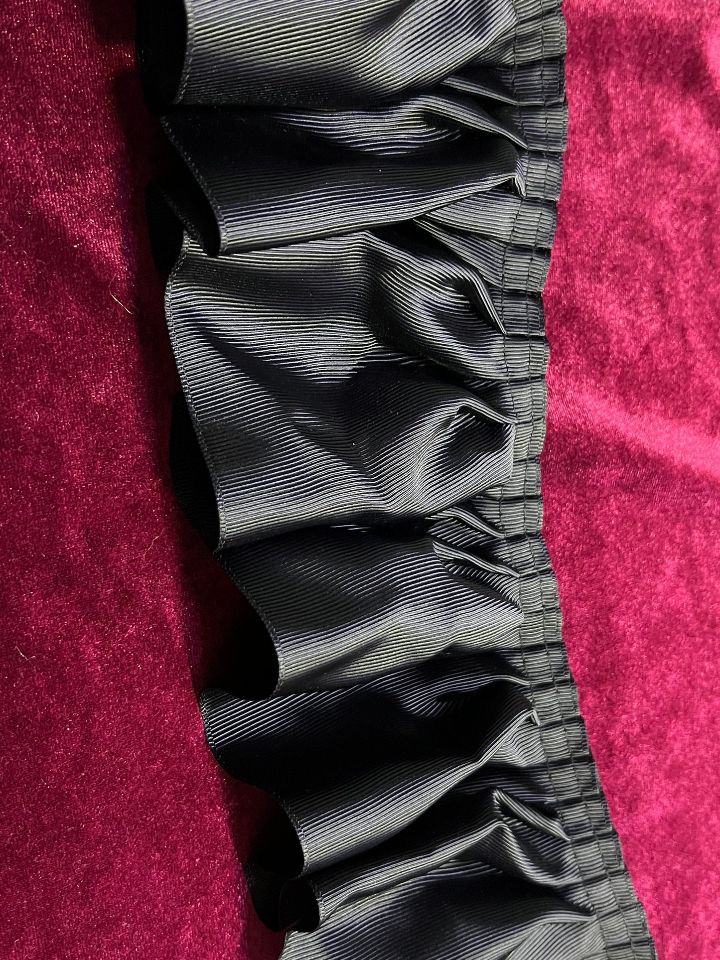 Black Pleated Edging Trim, Webbing Ribbon material, Pleatded Trim, Gathered Trim, Pleated Fringe, Black Trim,