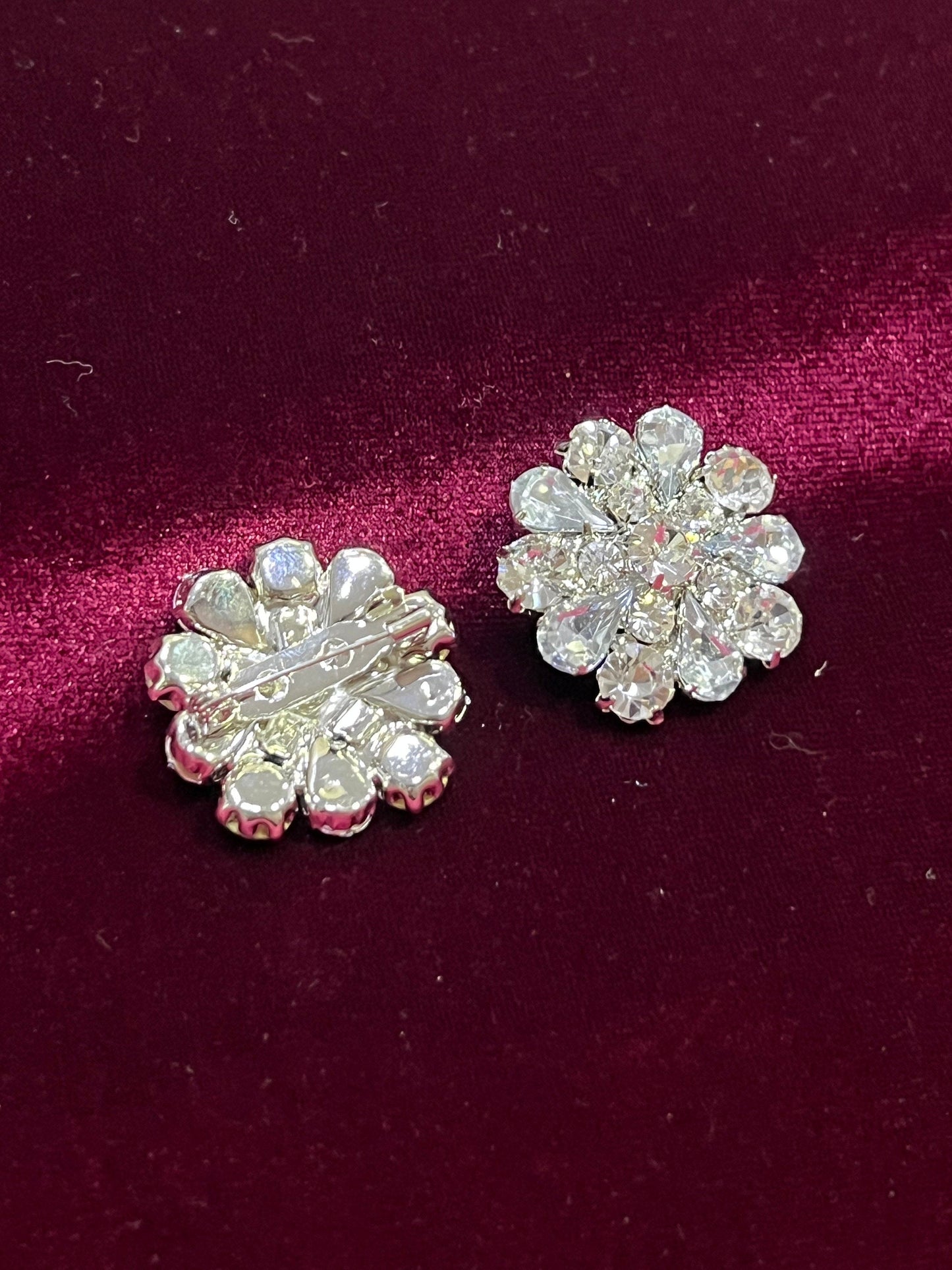 Diamante Flower Brooch, 2.7cm, Jewel, brooch, diamanté brooch, silver brooch, Flower brooch, Rhinestone brooch